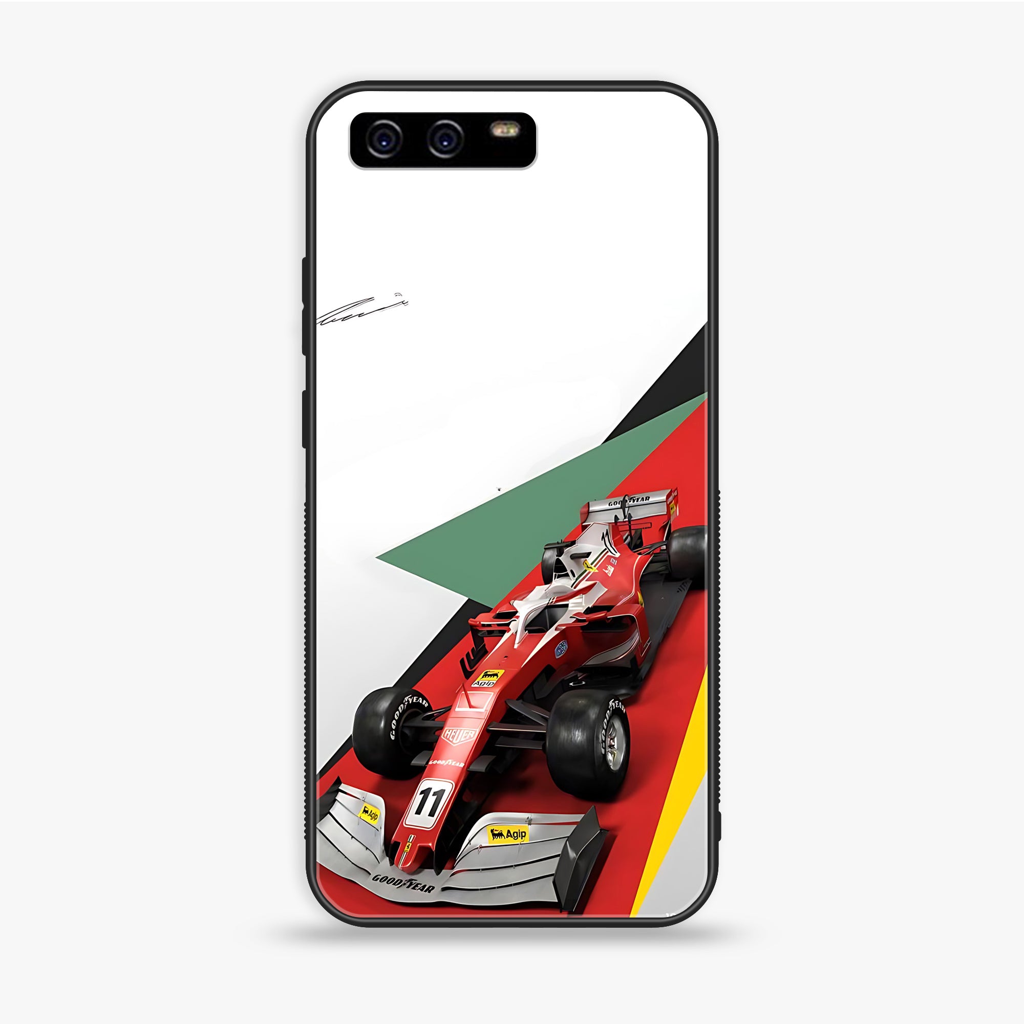 Huawei P10 Plus - Formula 1 Design - Premium Printed Glass soft Bumper shock Proof Case