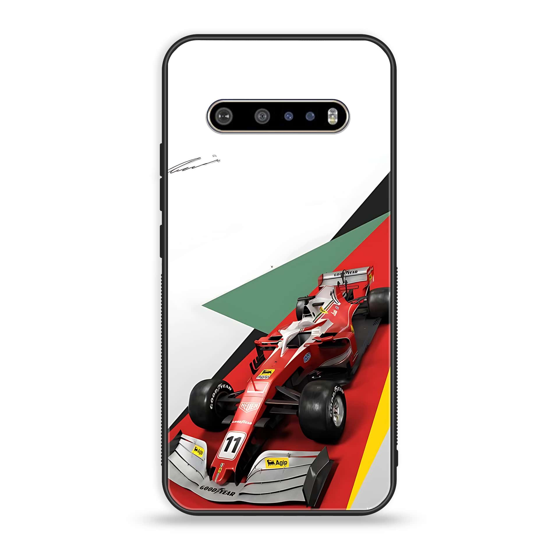 LG V60 Formula 1 Design Series Premium Printed Glass soft Bumper shock Proof Case