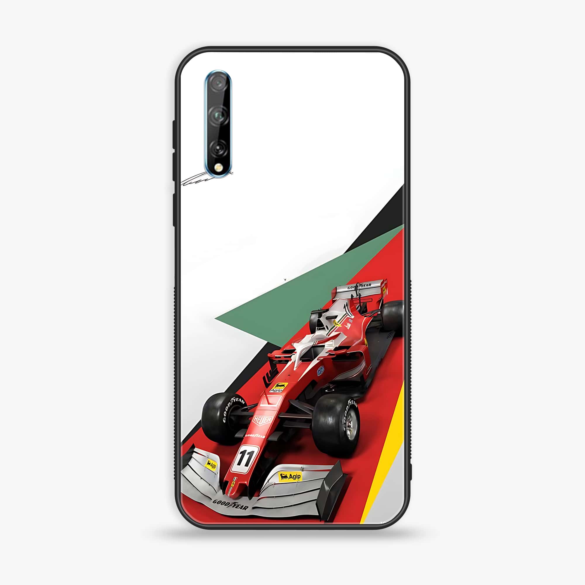 Huawei Y8p - Formula 1 Design Series - Premium Printed Glass soft Bumper shock Proof Case