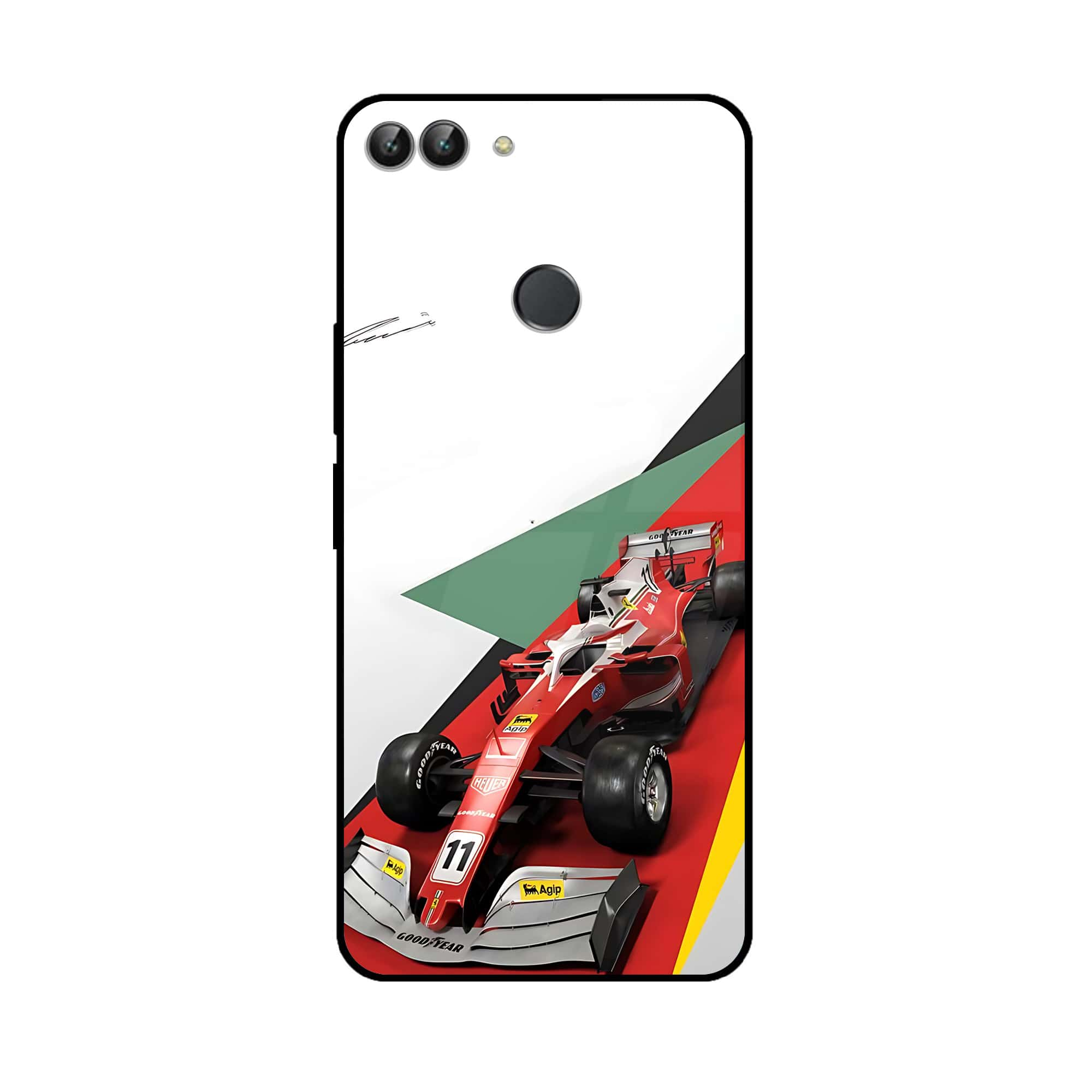 Huawei P Smart - Formula 1 Design - Premium Printed Glass soft Bumper shock Proof Case