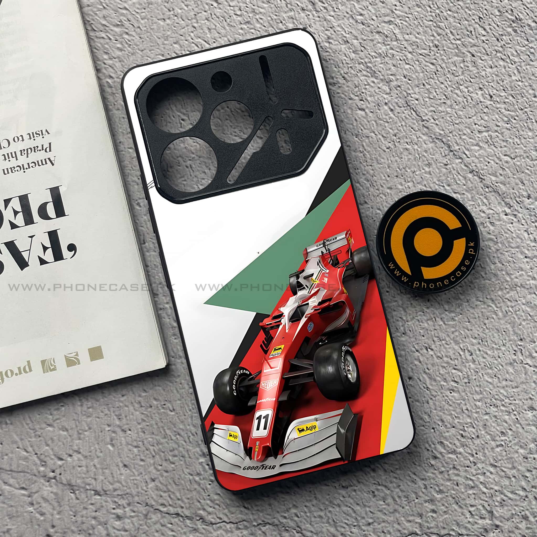 Tecno Pova 6 Pro - Formula 1 Design Series - Premium Printed Glass soft Bumper shock Proof Case