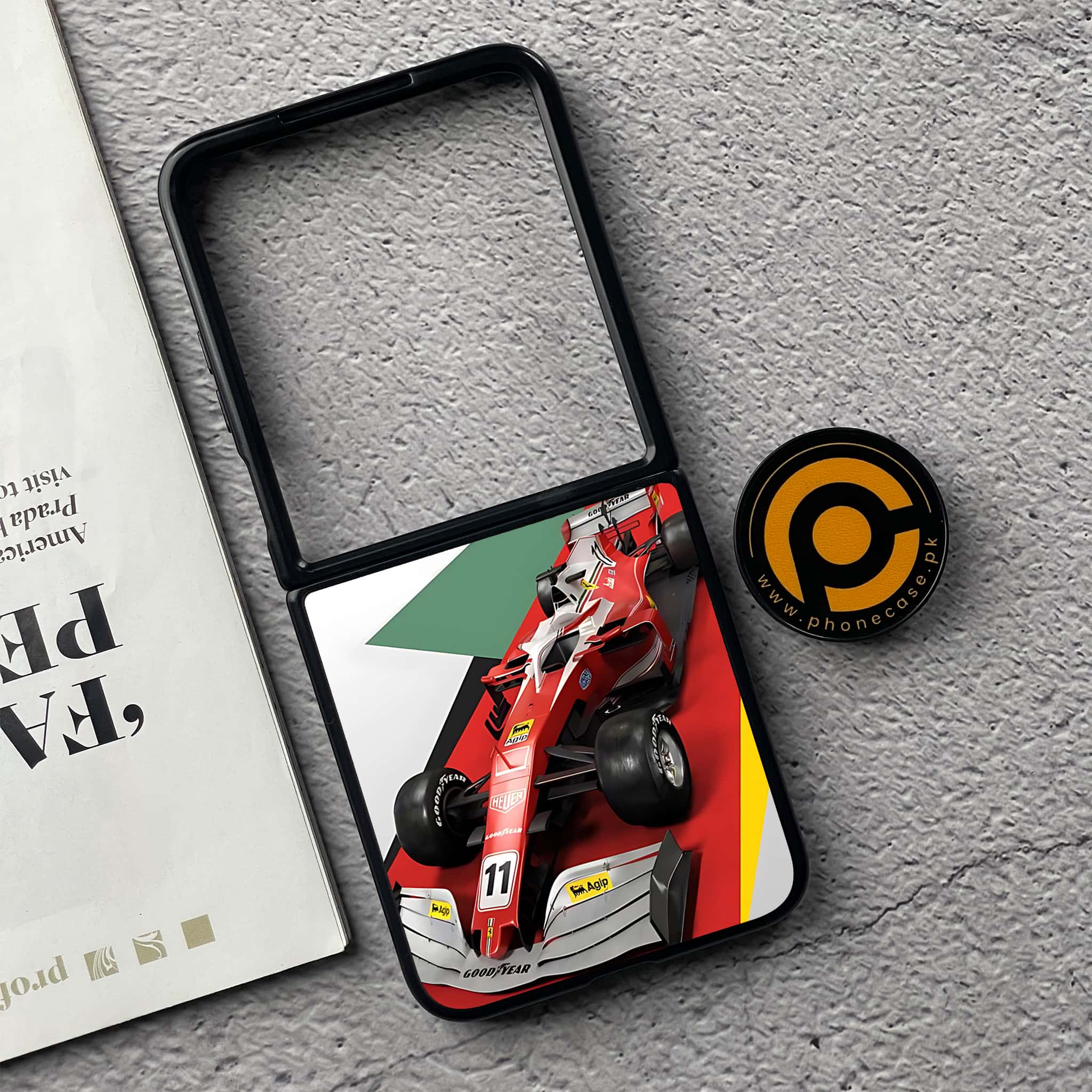 Xiaomi Mix Flip - Formula 1 Design Series - Premium Metal  Printed soft Bumper shock Proof Case