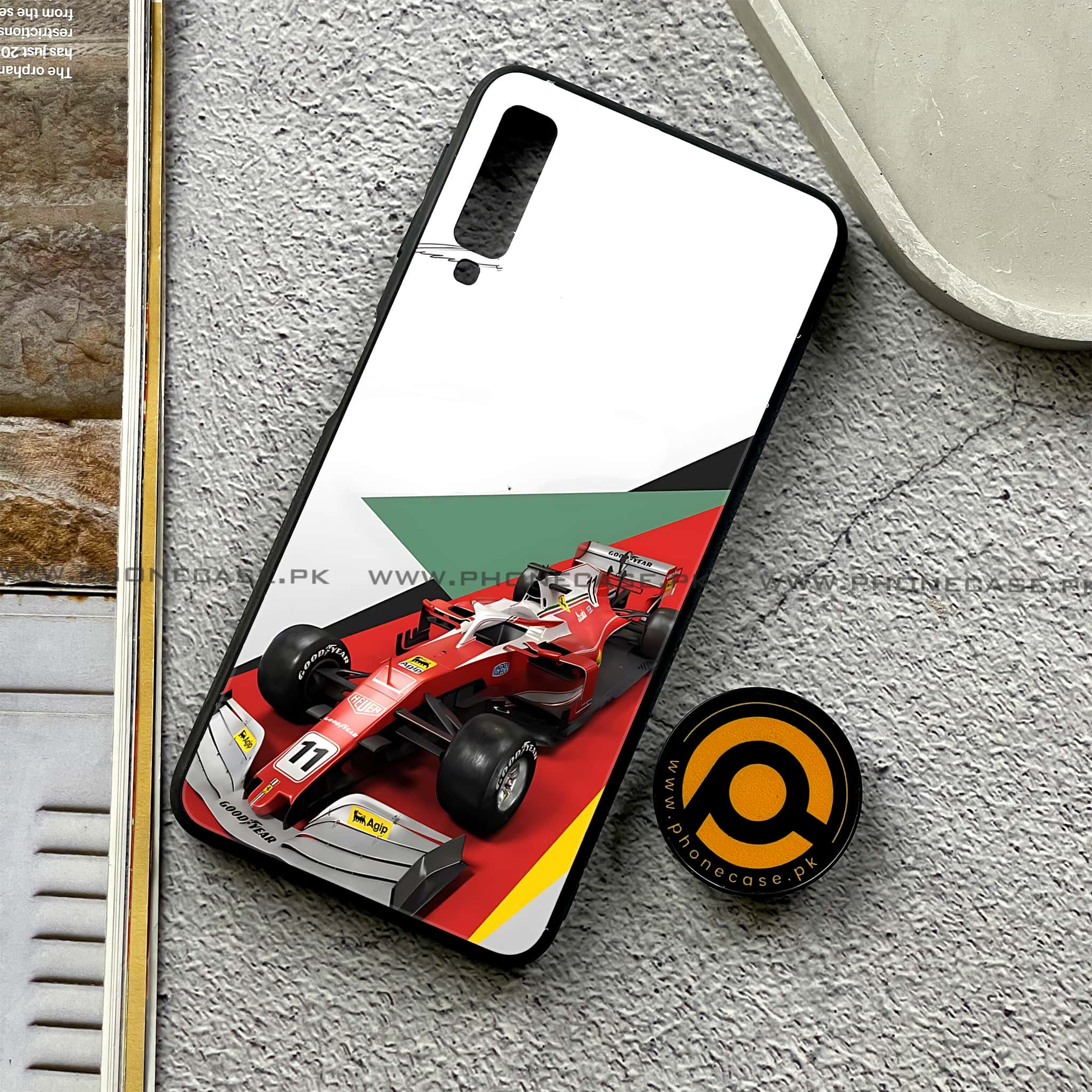 Galaxy A7 2018 - Formula 1 Design - Premium Printed Metal soft Bumper shock Proof Case