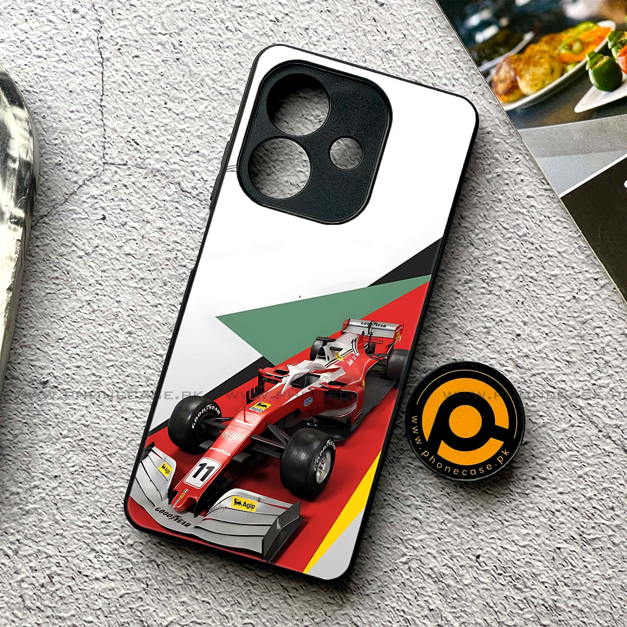 Oppo A3x - Formula 1 Design - Premium Printed Glass soft Bumper shock Proof Case