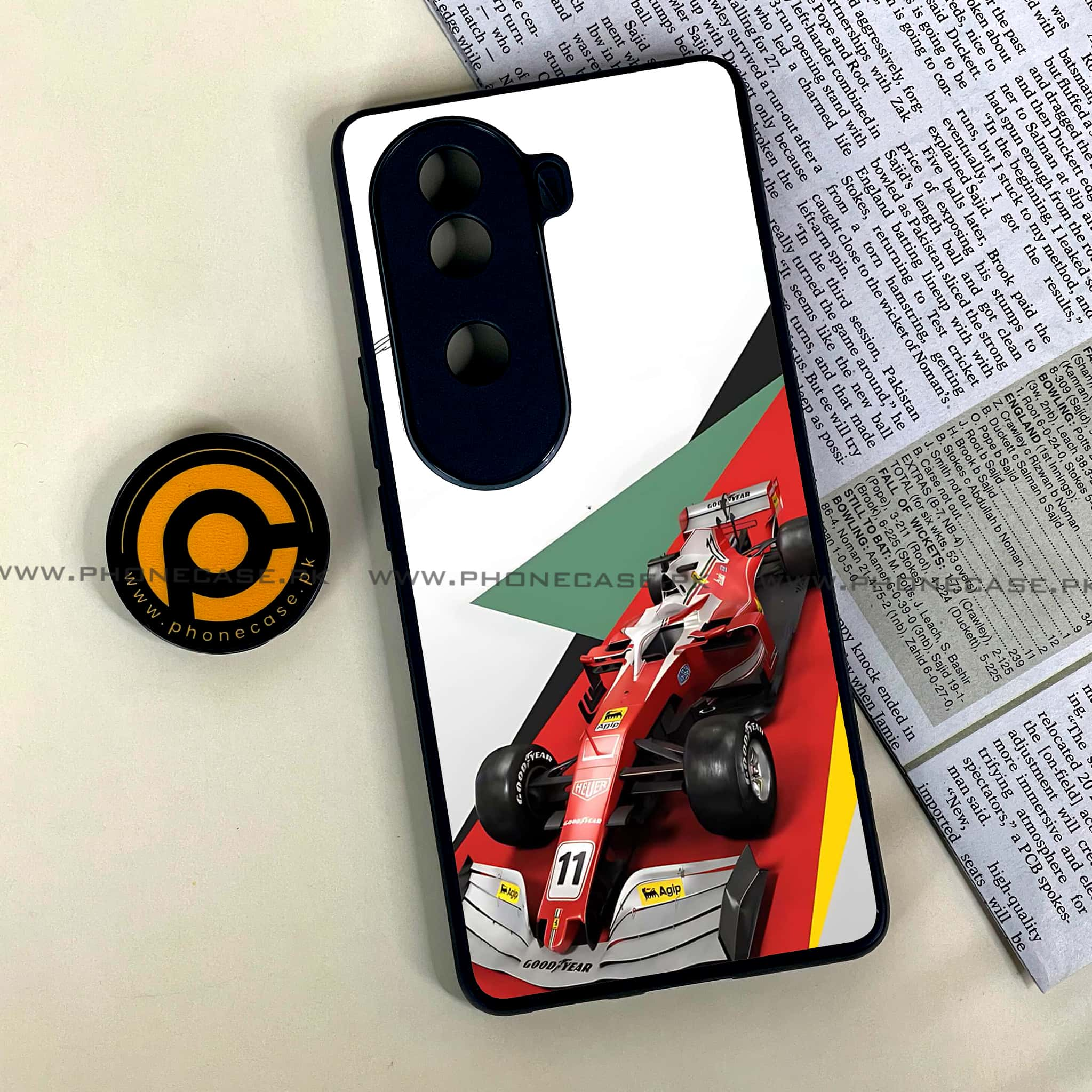 Vivo V40e - Formula 1 Design - Premium Printed Glass soft Bumper shock Proof Case