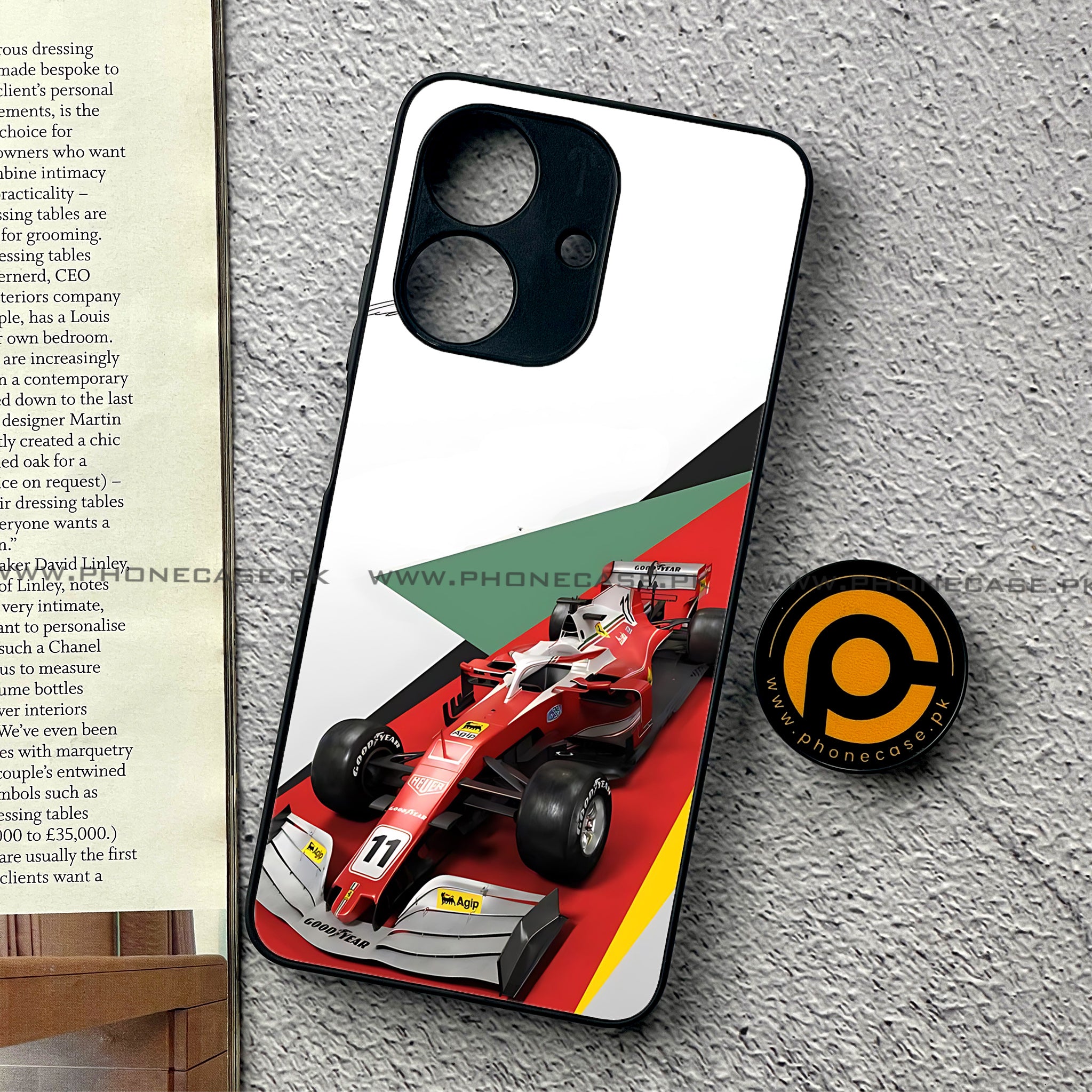 Realme Note 60 - Formula 1 Design - Premium Printed Glass soft Bumper shock Proof Case