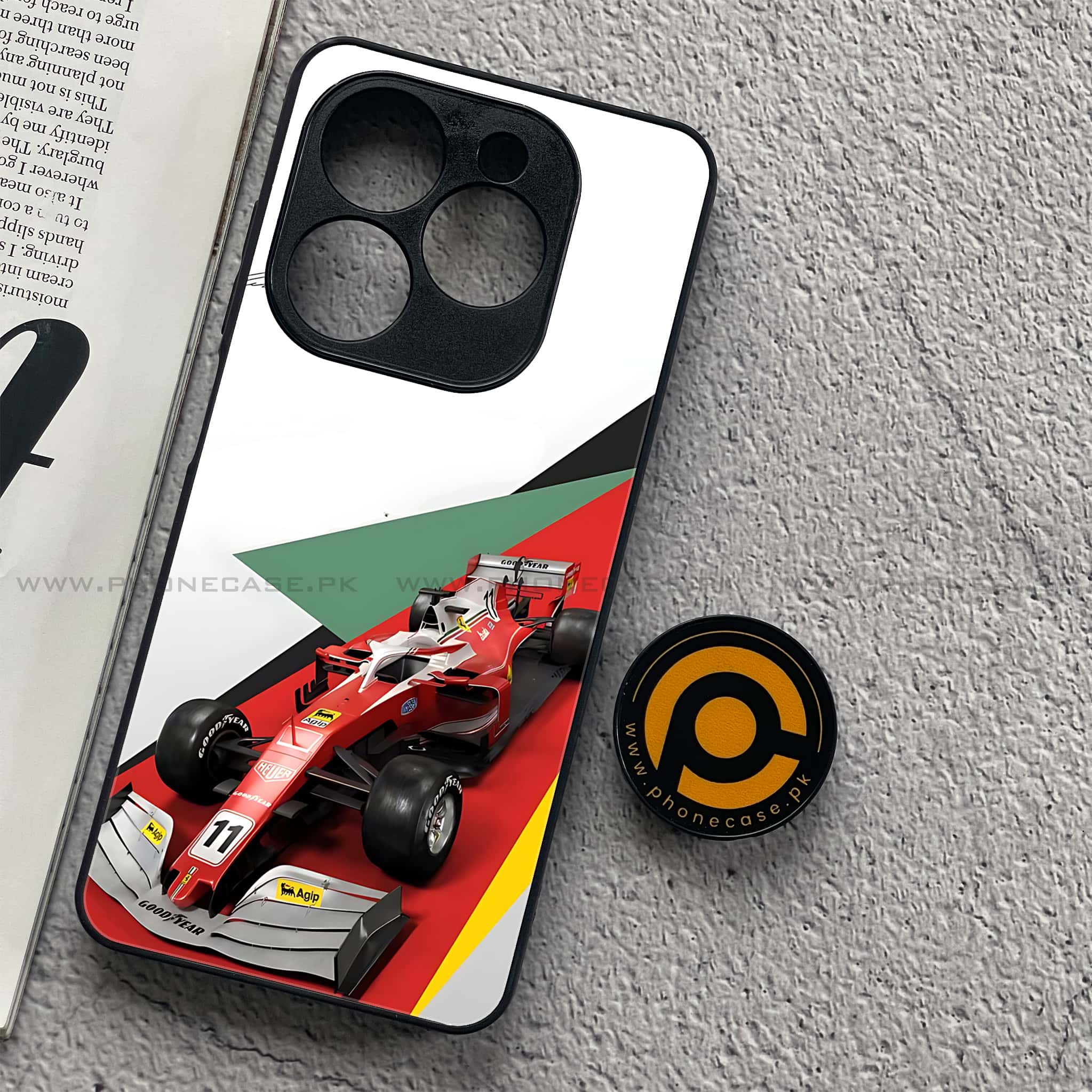Infinix Smart 8 - Formula 1 Design Series - Premium Metal Printed soft Bumper shock Proof Case