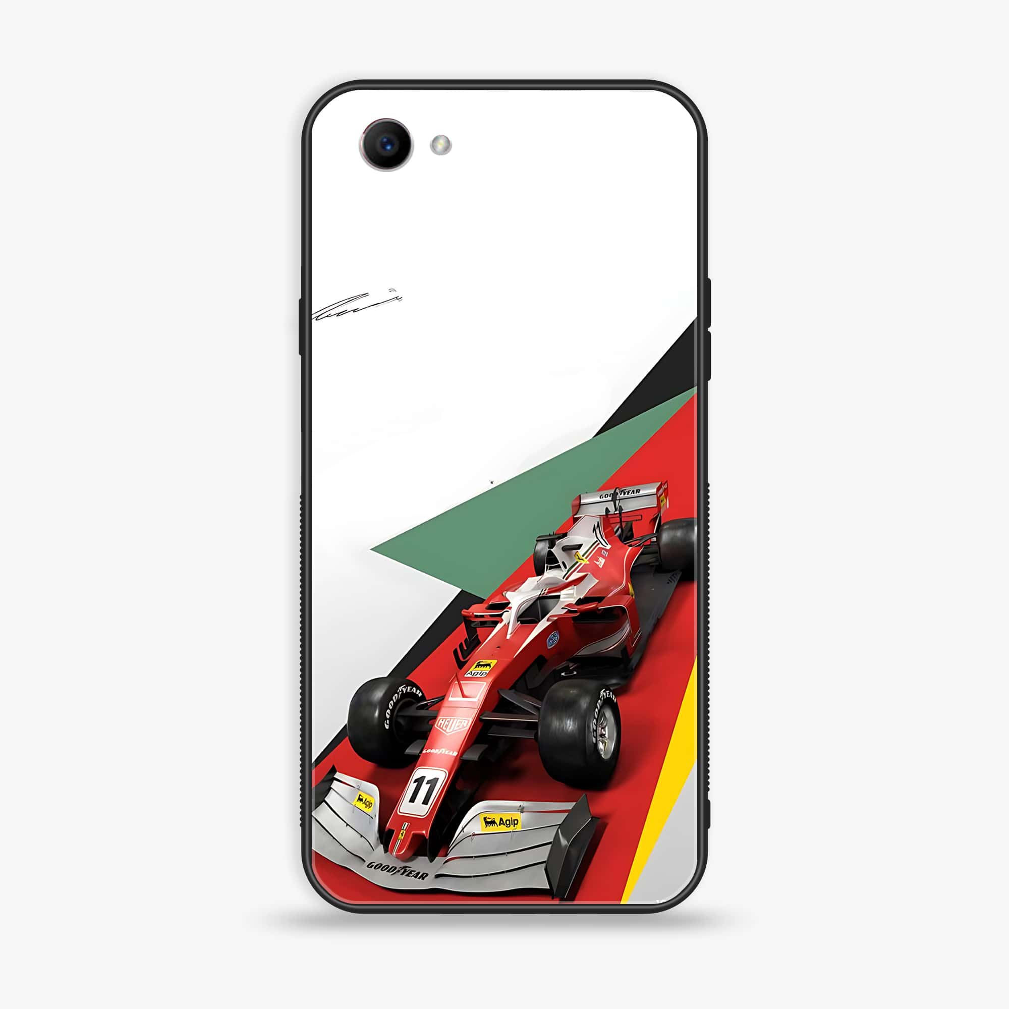 Oppo F7 Youth - Formula 1 Design Series - Premium Printed Glass soft Bumper shock Proof Case