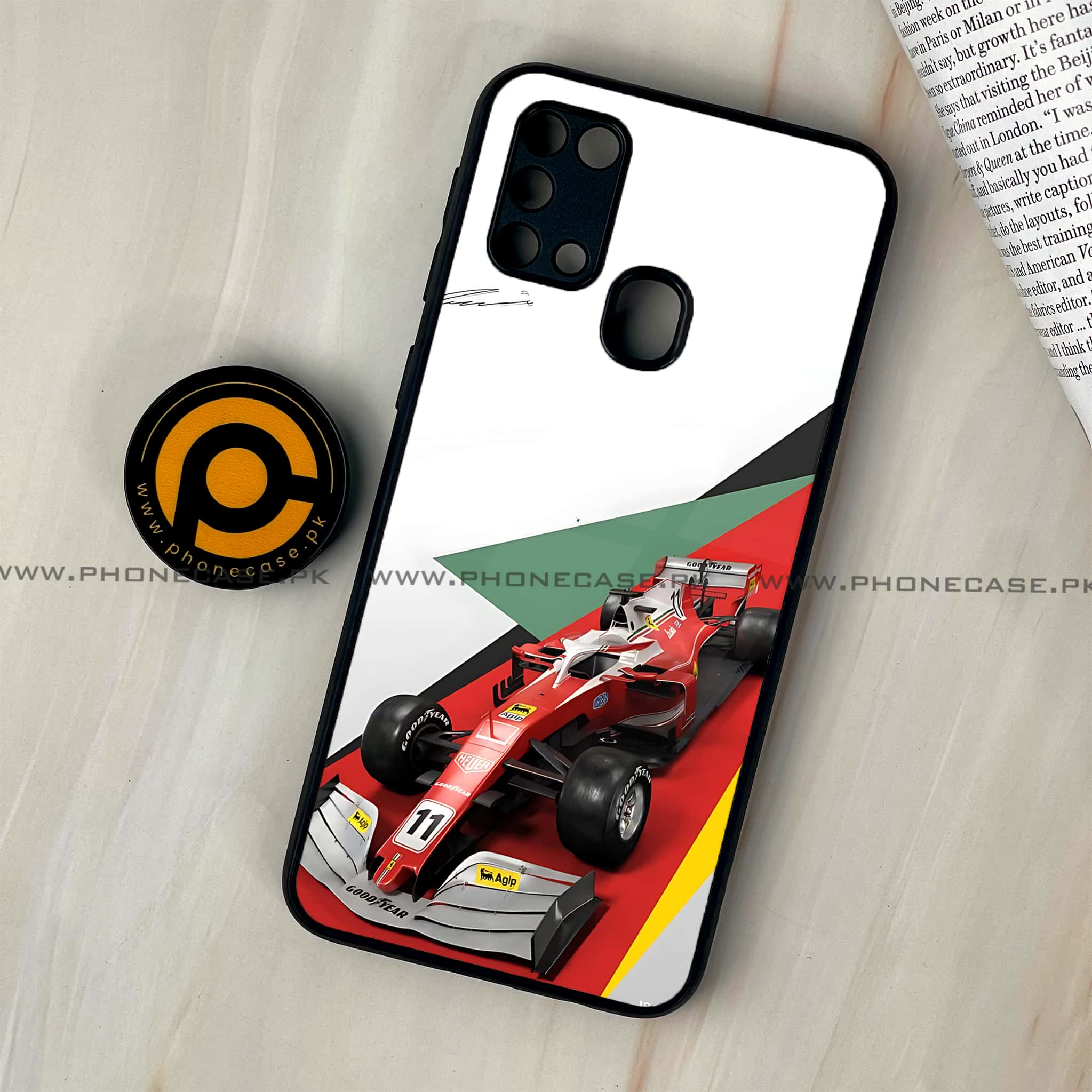 Galaxy M31 - Formula 1 Design - Premium Printed Glass soft Bumper shock Proof Case