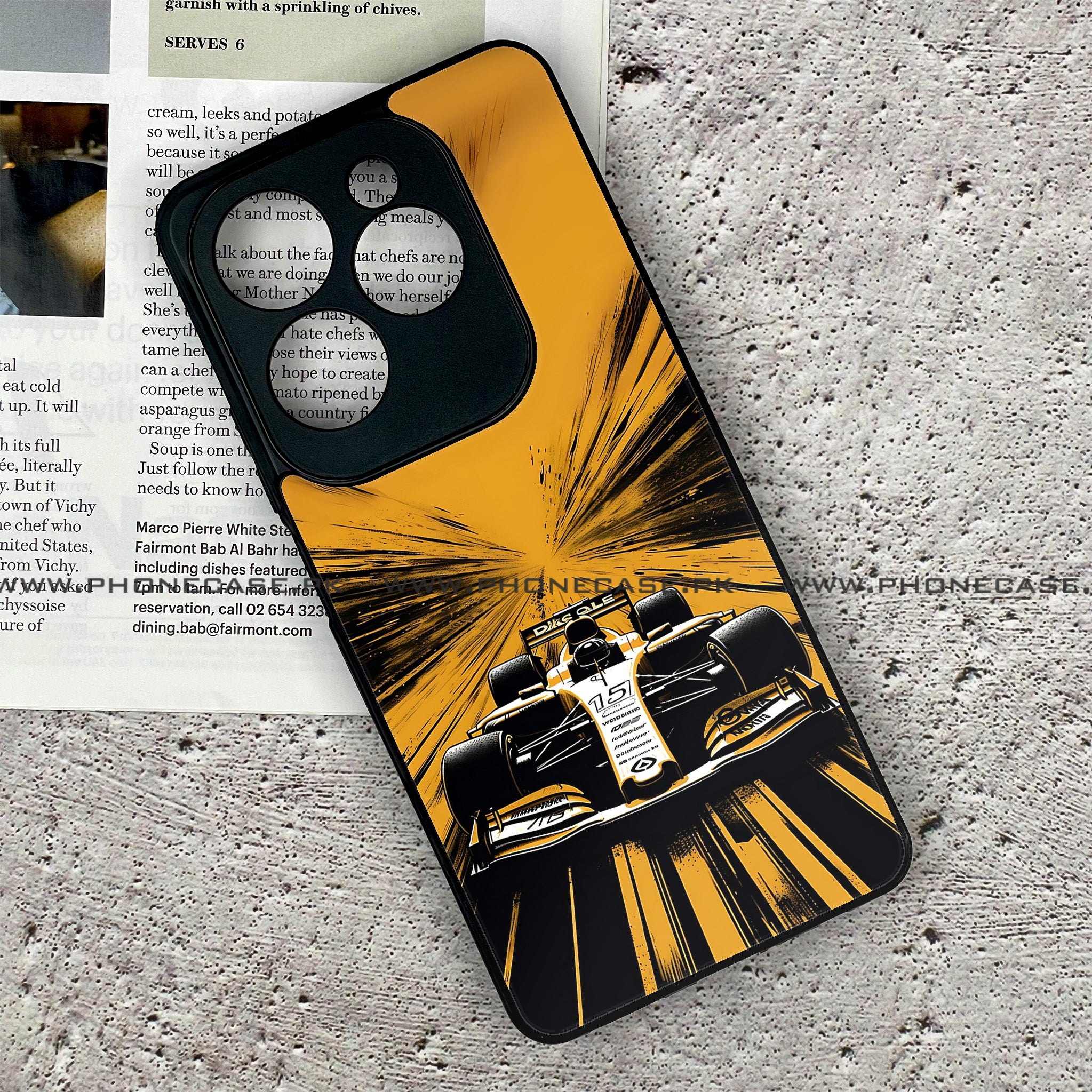 Infinix Hot 40 - Formula 1 Design Series - Premium Metal Printed soft Bumper Shock Proof Case