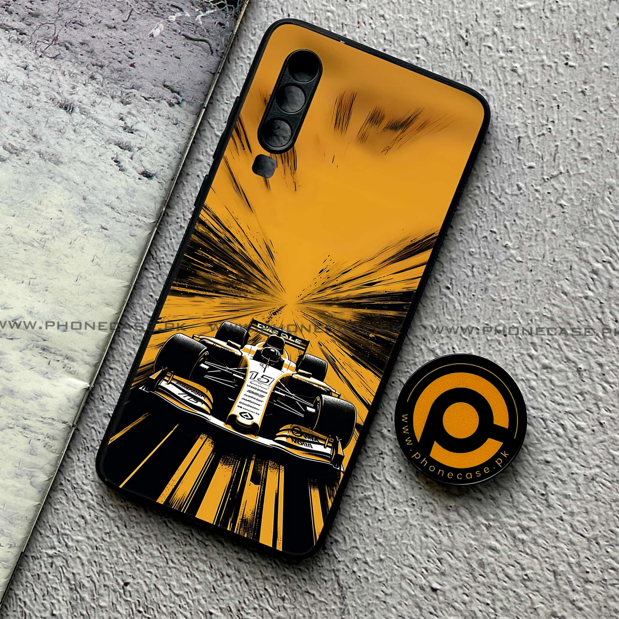 Huawei P30 - Formula 1 Design - Premium Printed Glass soft Bumper shock Proof Case