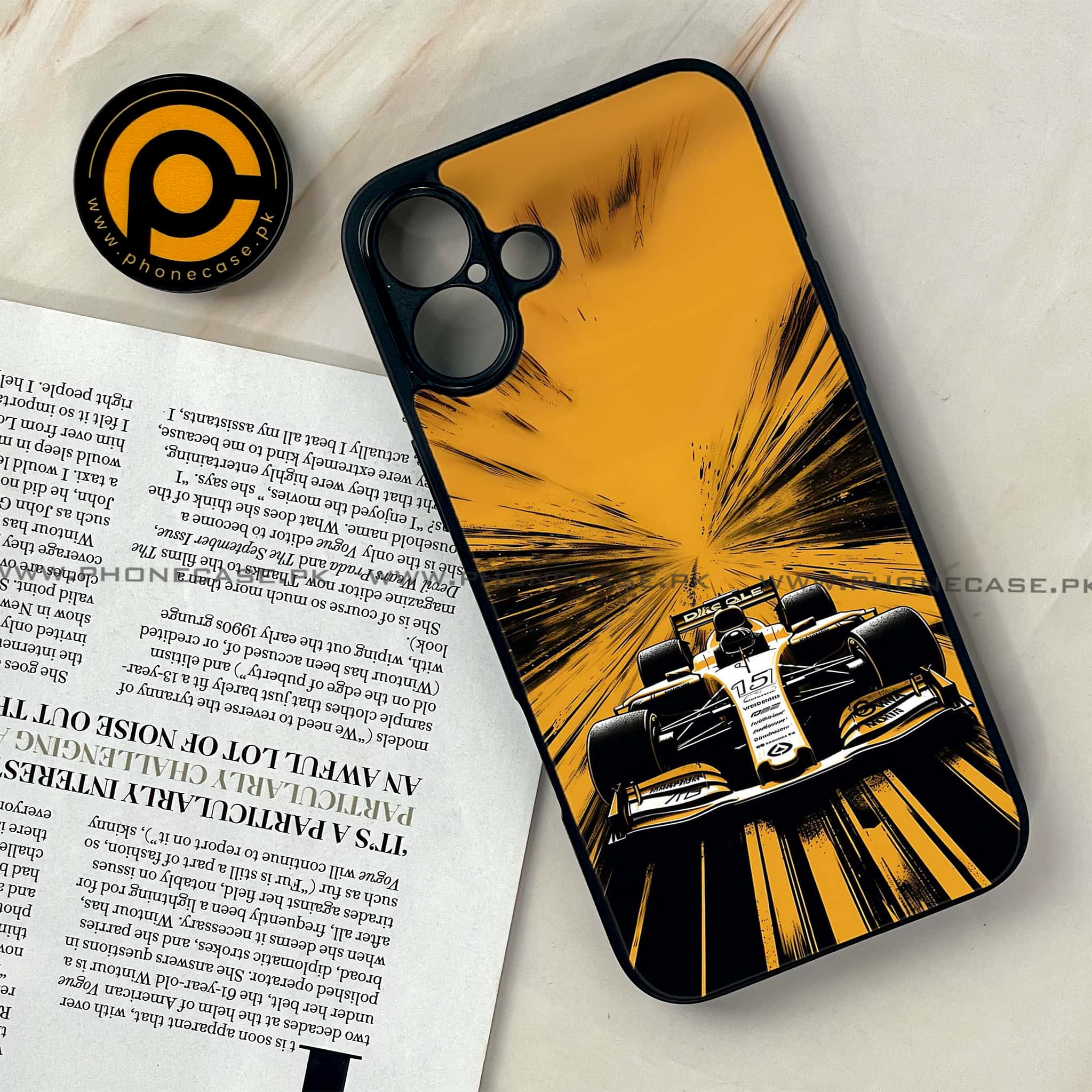 iPhone 16 - Formula 1 Design Series - Premium Printed Glass soft Bumper shock Proof Case