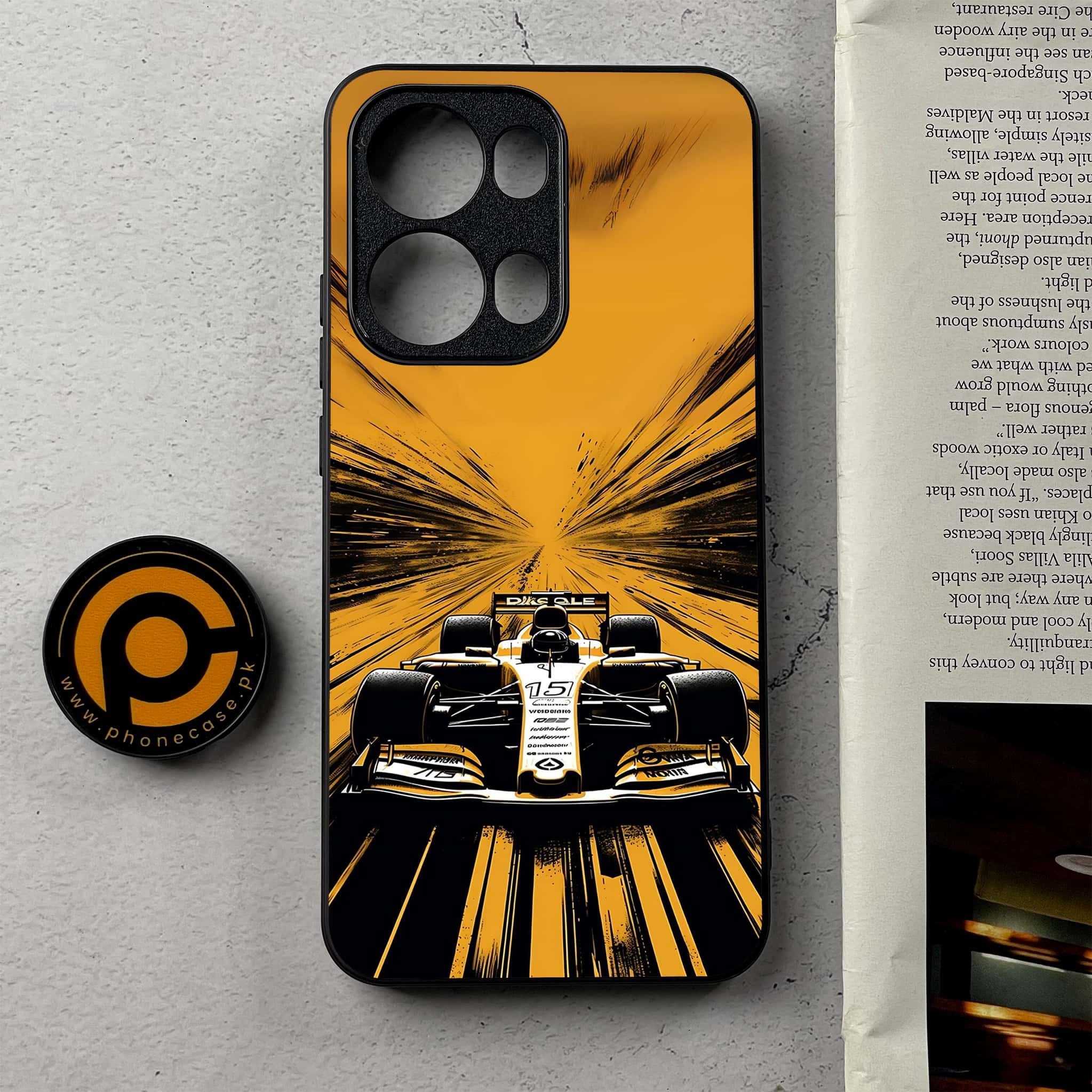 Oppo Reno 13 Pro - Formula 1 Design - Premium Metal Printed Soft Bumper Shockproof Case