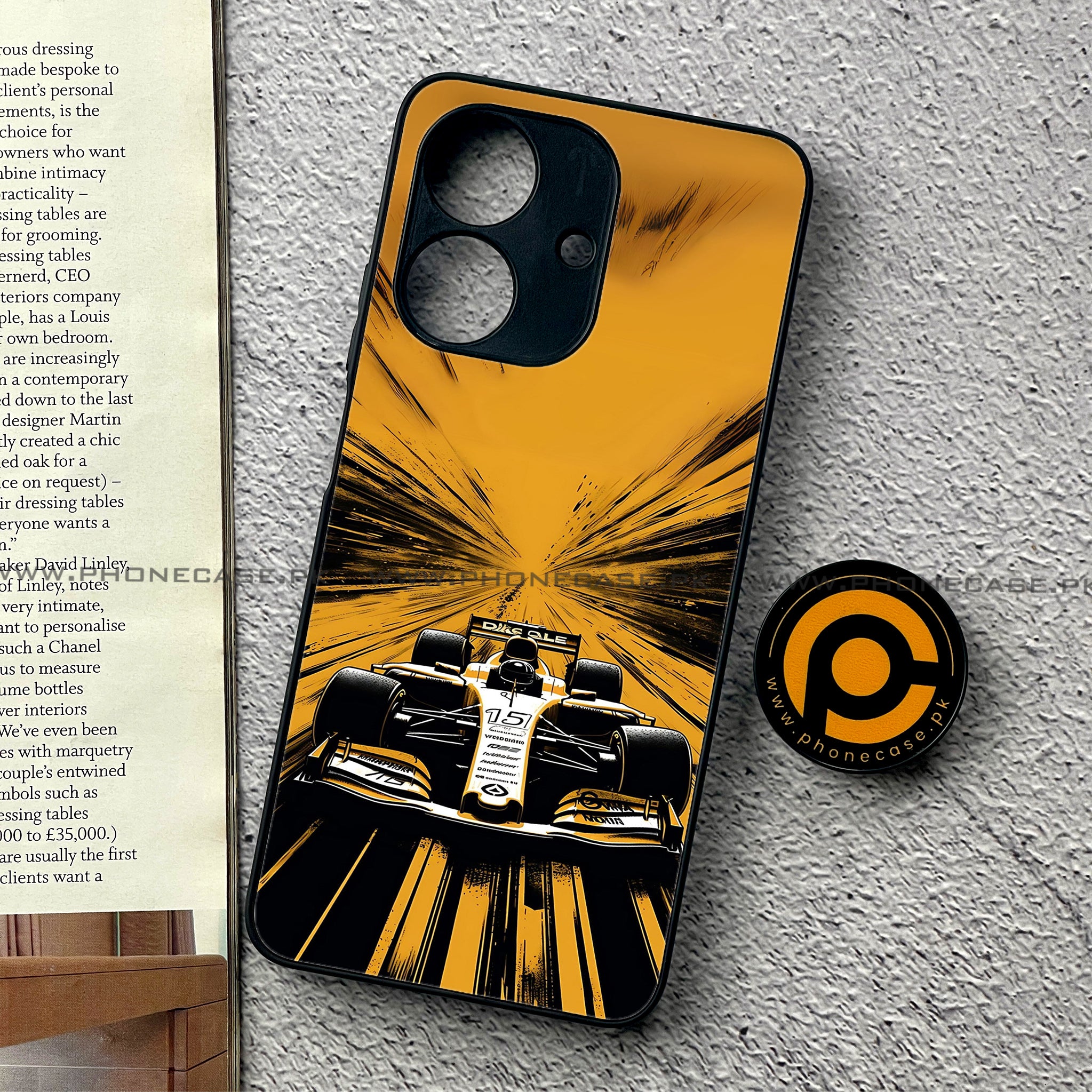 Realme Note 60 - Formula 1 Design - Premium Printed Glass soft Bumper shock Proof Case