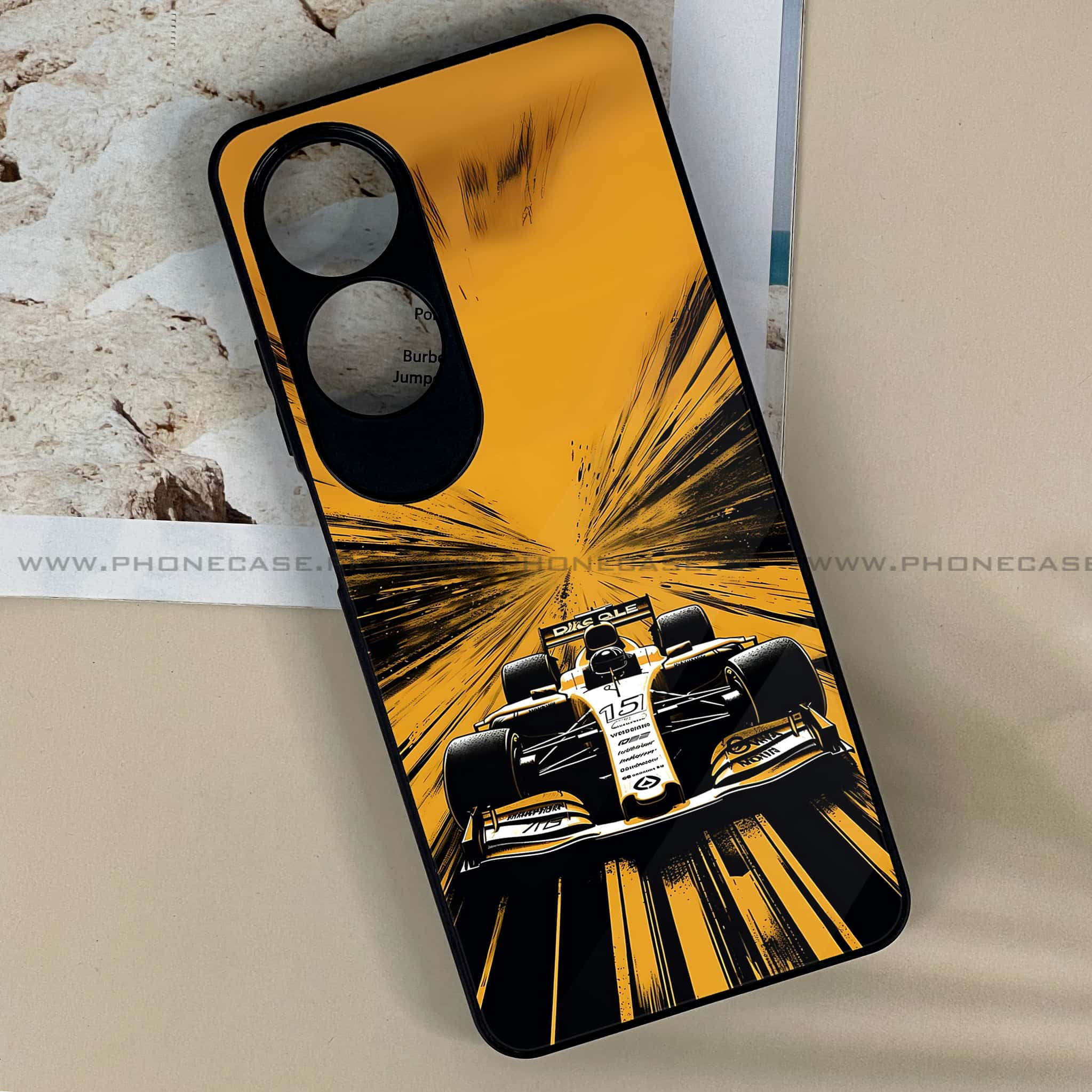 Oppo A60 - Formula 1 Series - Premium Printed Metal soft Bumper shock Proof Case