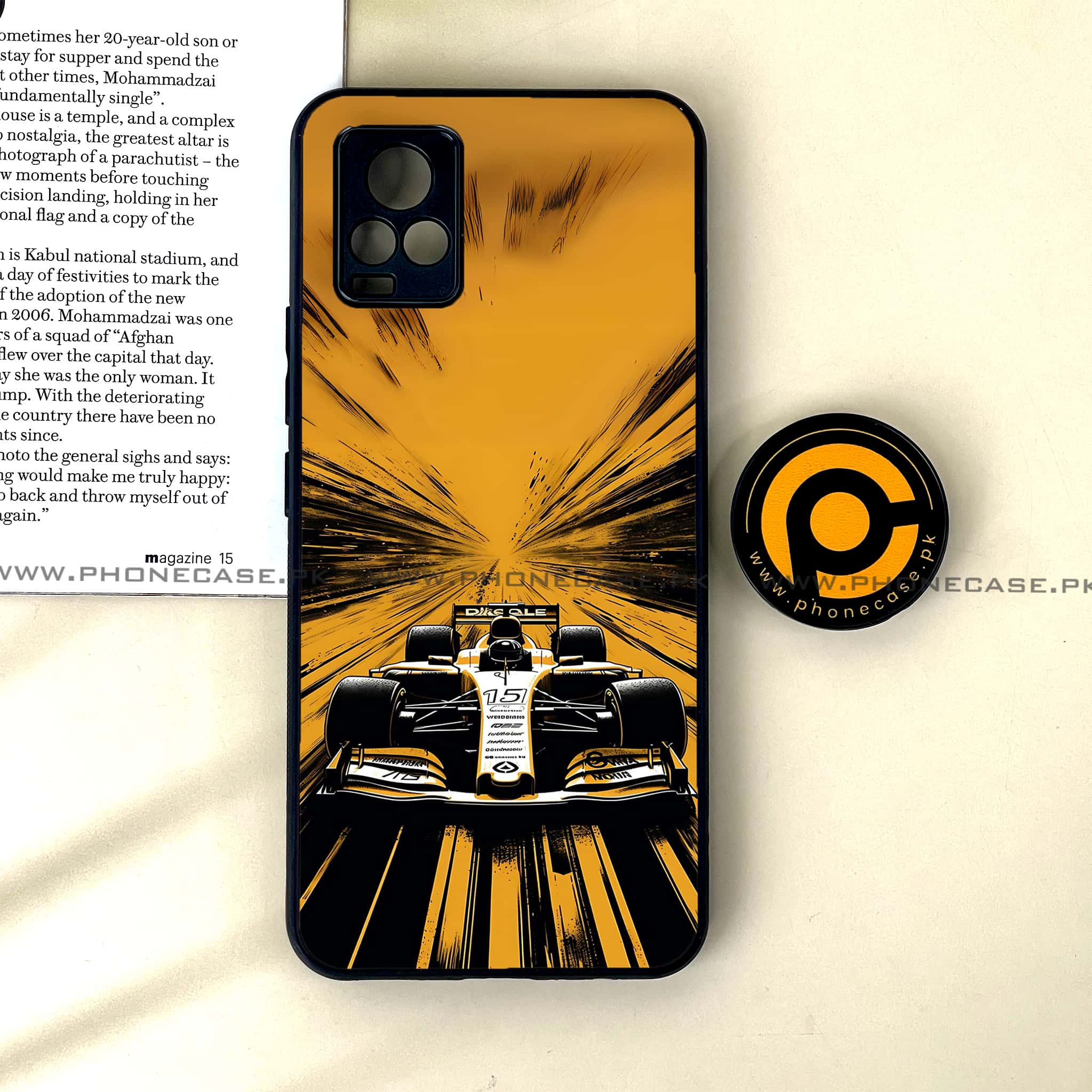 Vivo V20 - Formula 1 Design Series - Premium Printed Glass soft Bumper shock Proof Case
