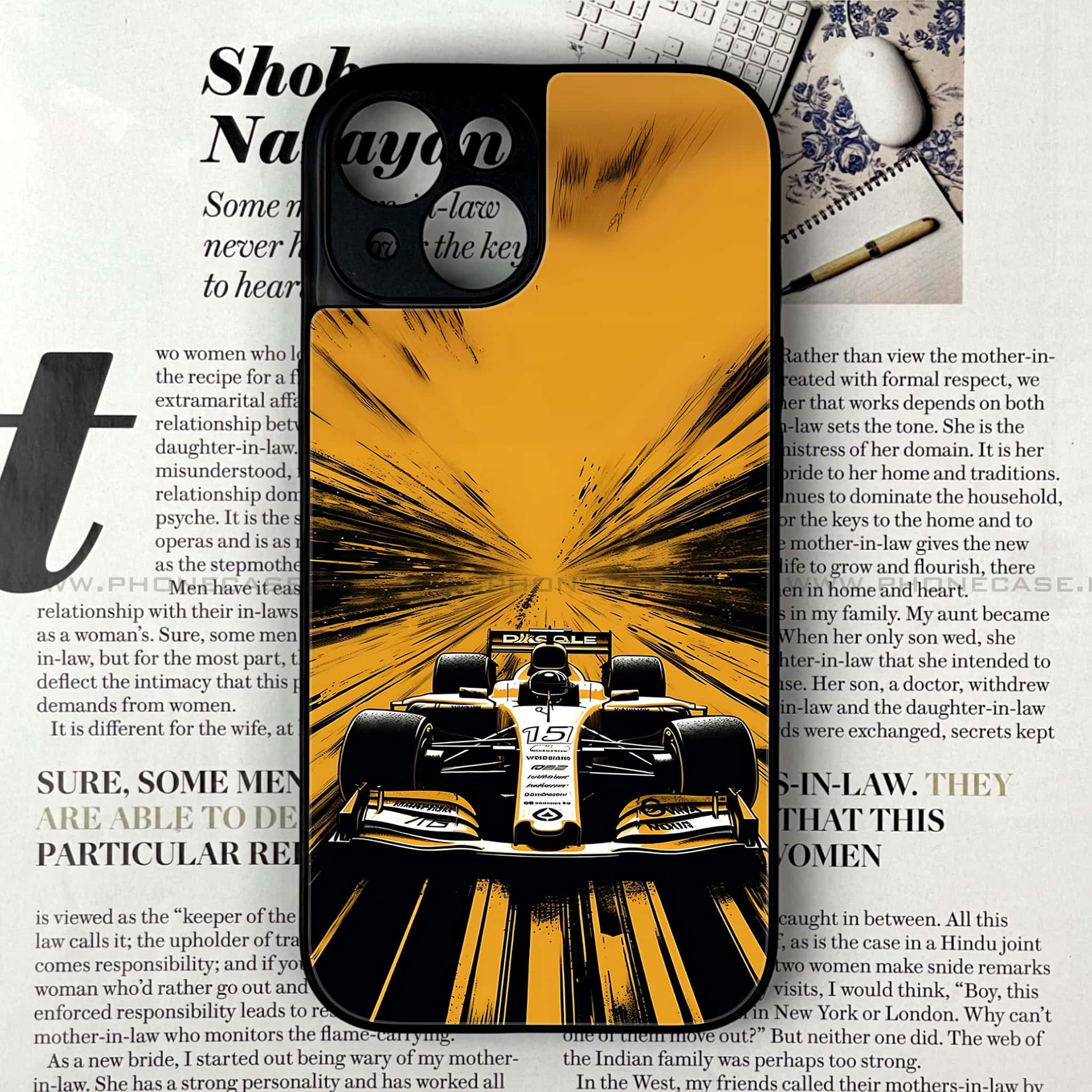 iPhone 15 - Formula 1 Design - Premium Printed Glass soft Bumper shock Proof Case