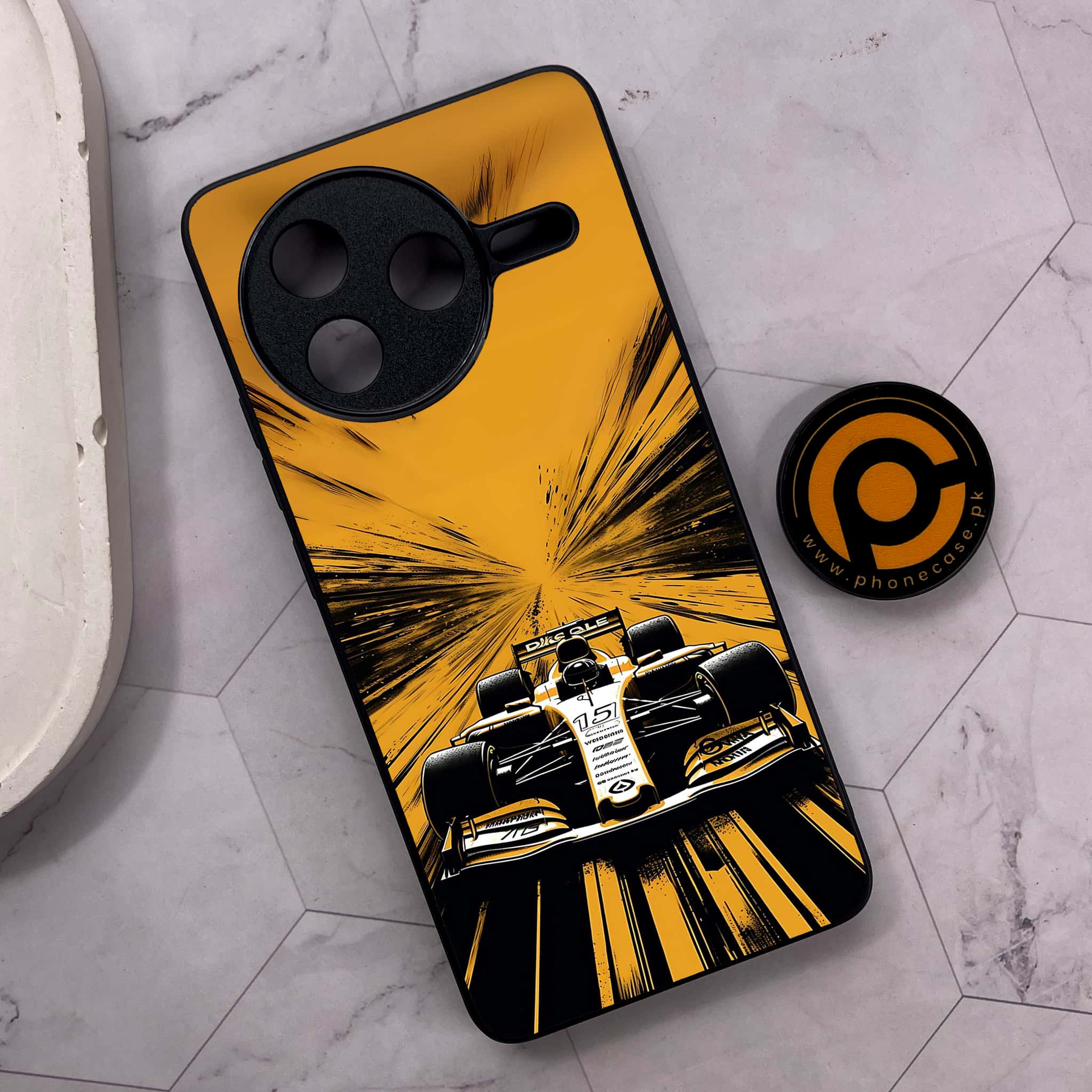 Xiaomi Poco F7 Pro 5G - Formula 1 Design Series - Premium Metal Printed soft Bumper shock Proof Case