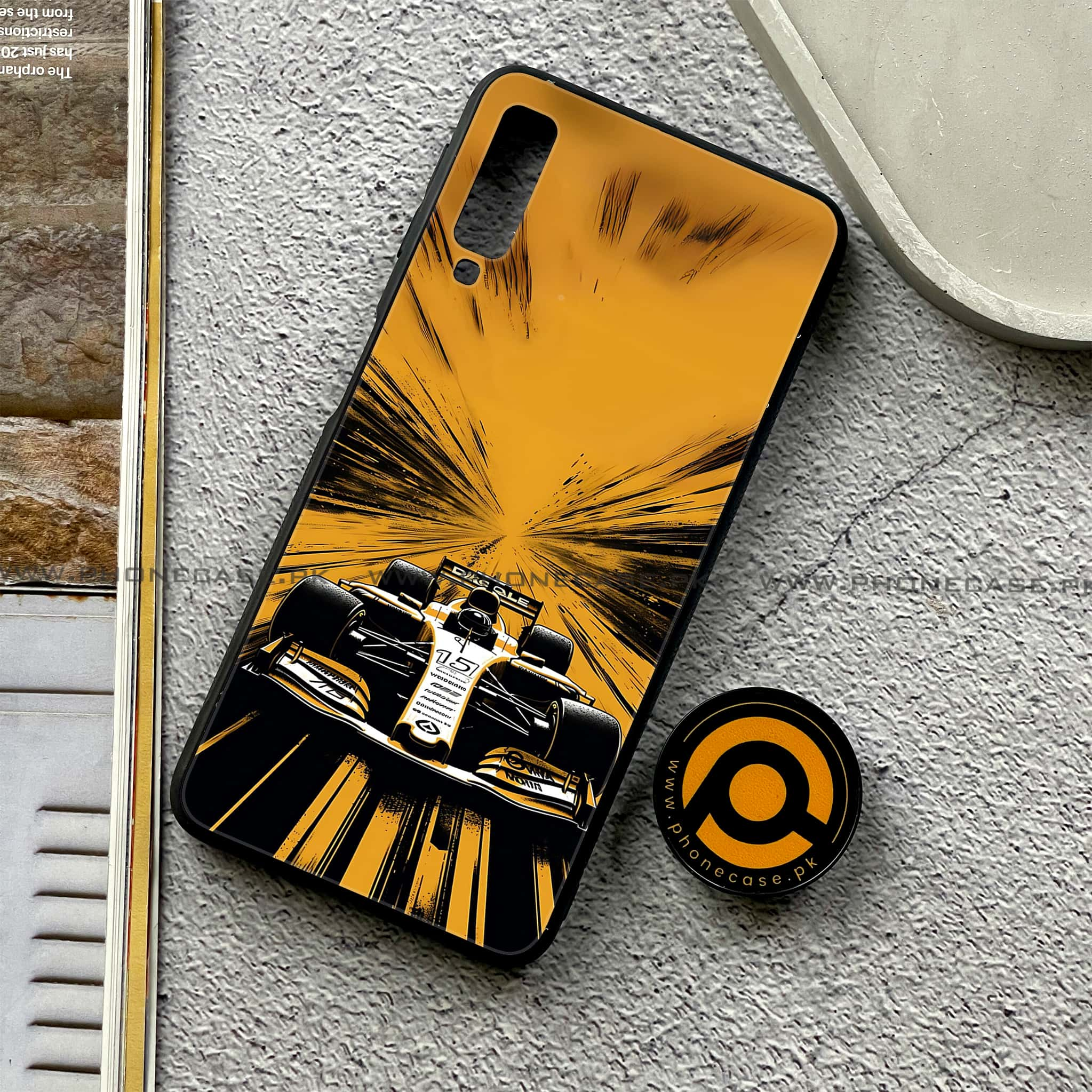 Galaxy A7 2018 - Formula 1 Design - Premium Printed Metal soft Bumper shock Proof Case