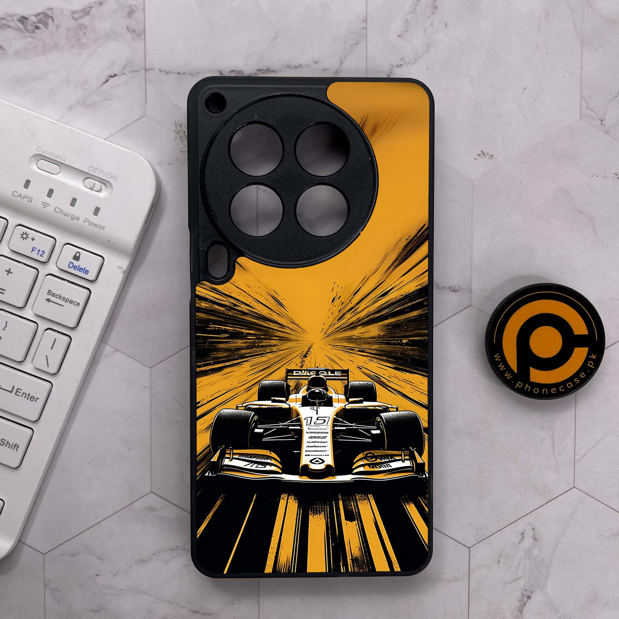 Tecno Camon 30 Premier - Formula 1 Design Series - Premium Metal Printed soft Bumper shock Proof Case