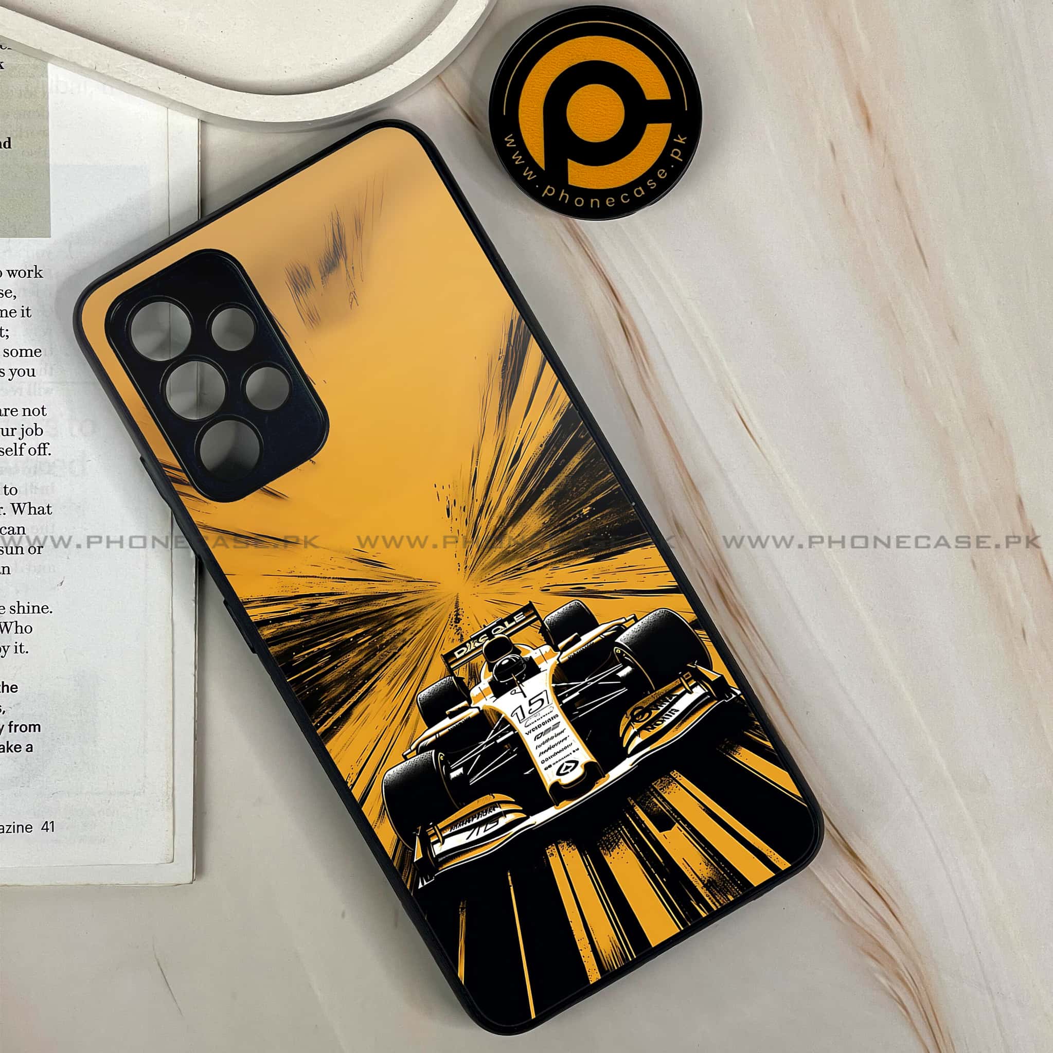 Galaxy A32 - Formula 1 Design Series - Premium Printed Glass soft Bumper shock Proof Case