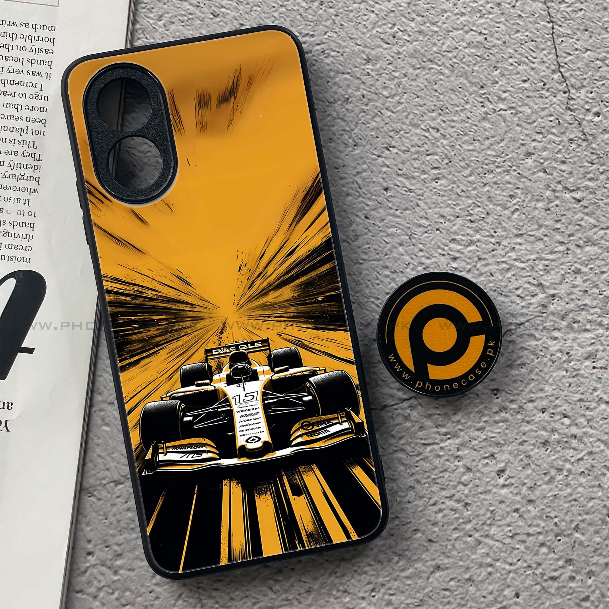 Oppo A18 4G - Formula 1 Design Series - Premium Metal  Printed soft Bumper shock Proof Case