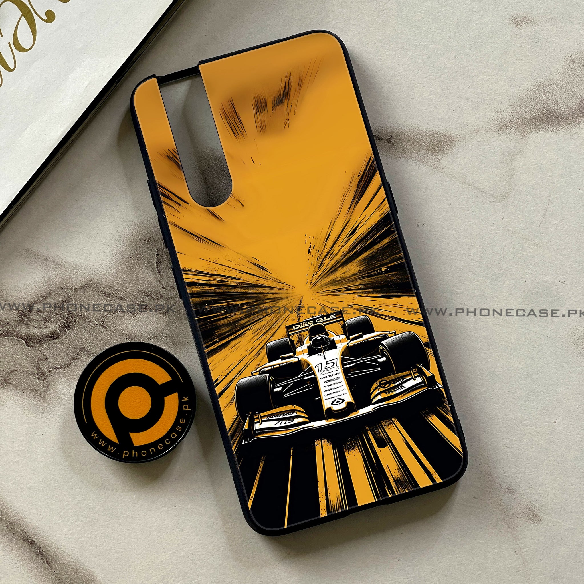 Vivo V15 Pro - Formula 1 Design - Premium Printed Glass soft Bumper shock Proof Case