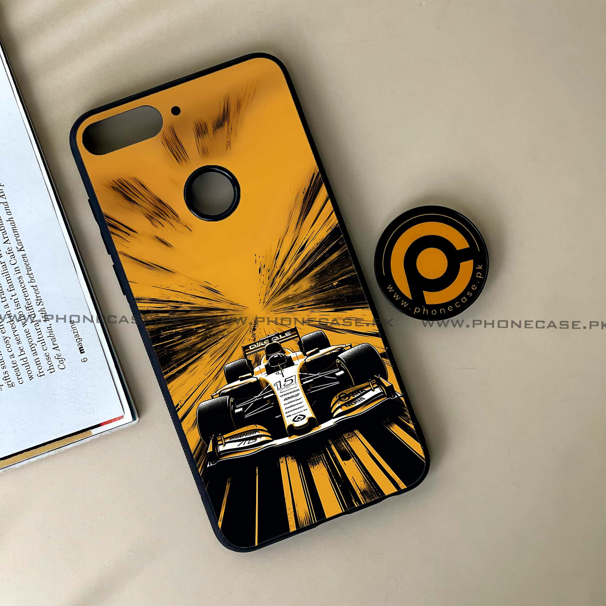 Huawei Y7 Prime (2018) - Formula 1 Design Series - Premium Printed Glass soft Bumper shock Proof Case