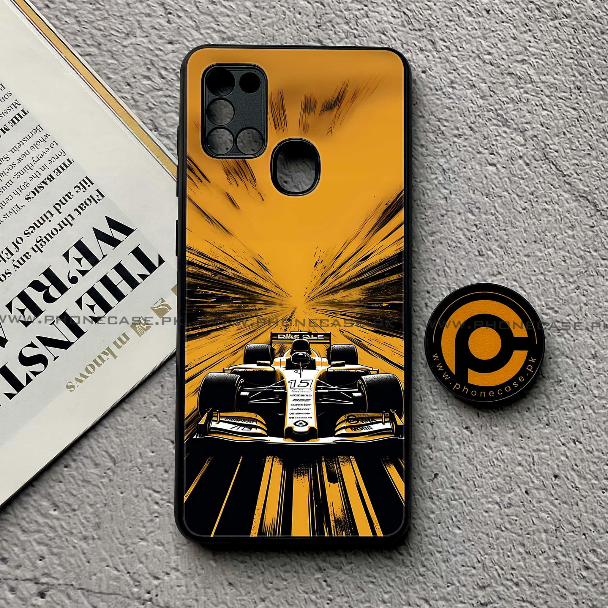 Samsung Galaxy A21s - Formula 1 Design Series - Premium Printed Glass soft Bumper shock Proof Case