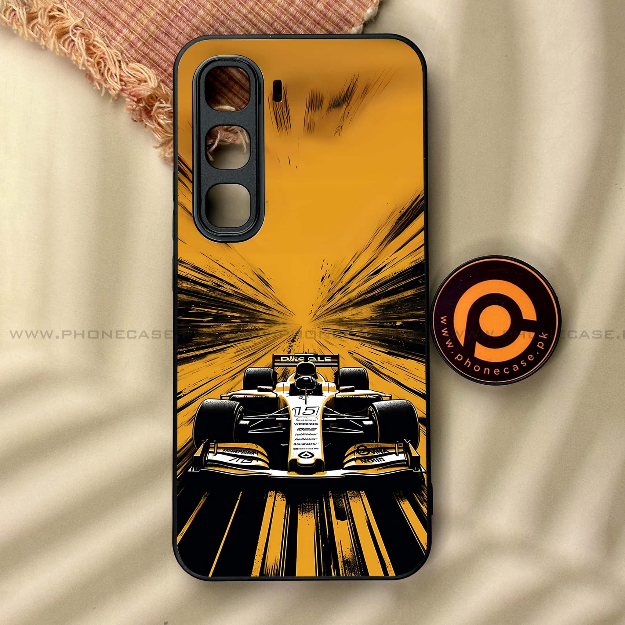 Infinix Hot 60 Pro - Formula 1 Design Series - Premium Metal Printed soft Bumper shock Proof Case