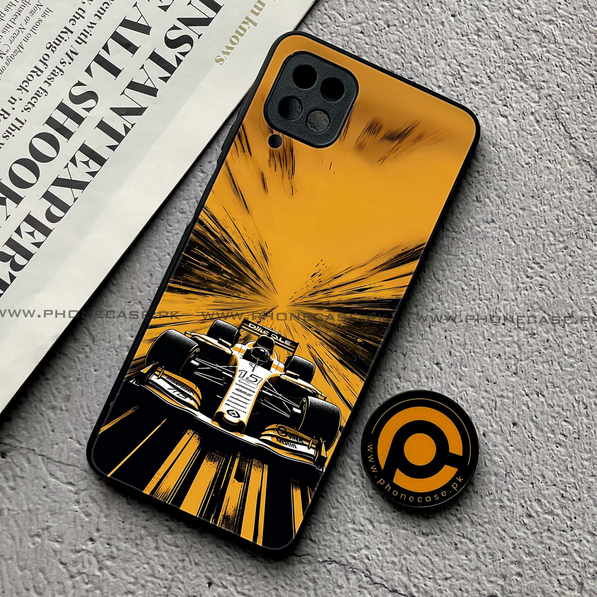 Samsung Galaxy A12 / A12 Nacho - Formula 1 Design Series - Premium Printed Glass soft Bumper shock Proof Case
