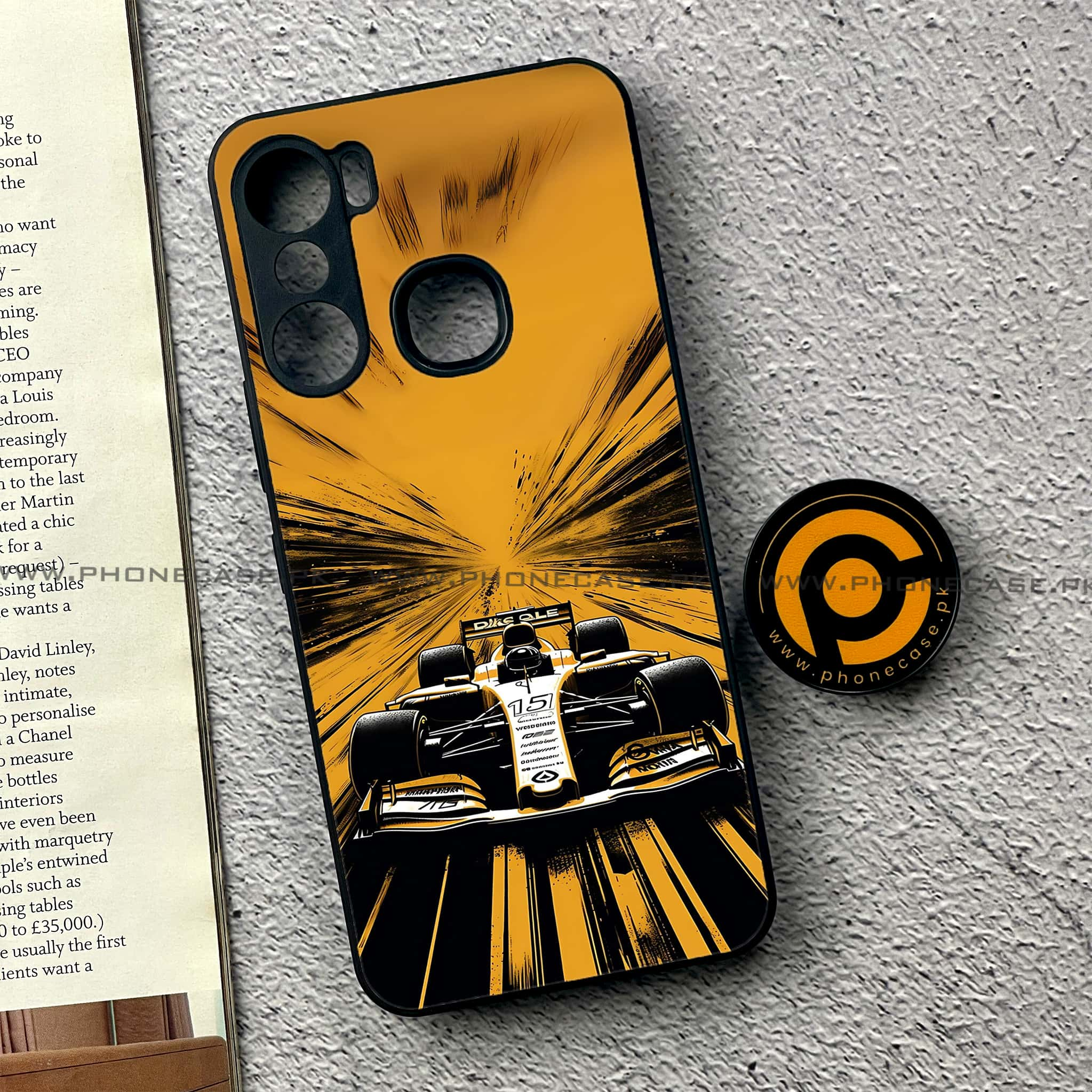 Infinix Hot 12 Pro - Formula 1 Design - Premium Printed Glass soft Bumper shock Proof Case