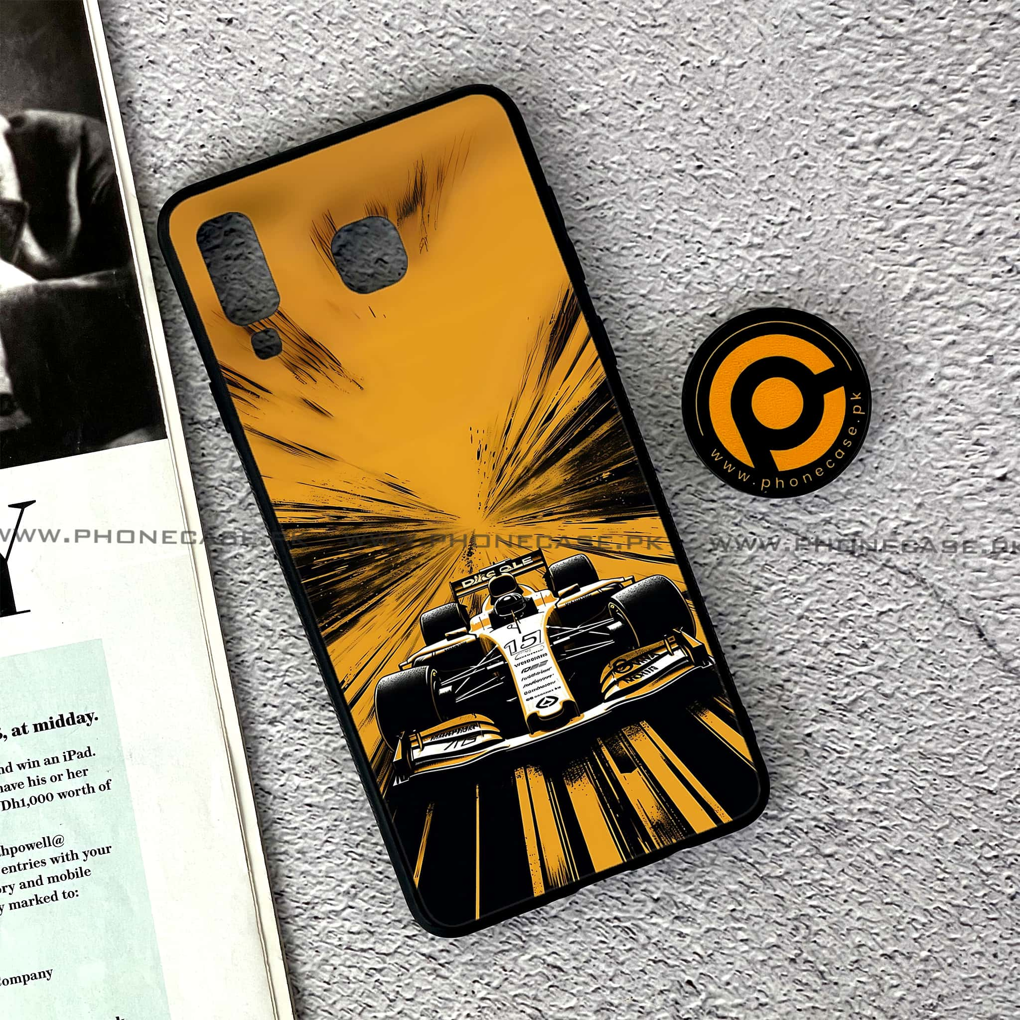 Samsung Galaxy A8 Star(A9 Star) - Formula 1 Design Series - Premium Printed Glass soft Bumper shock Proof Case