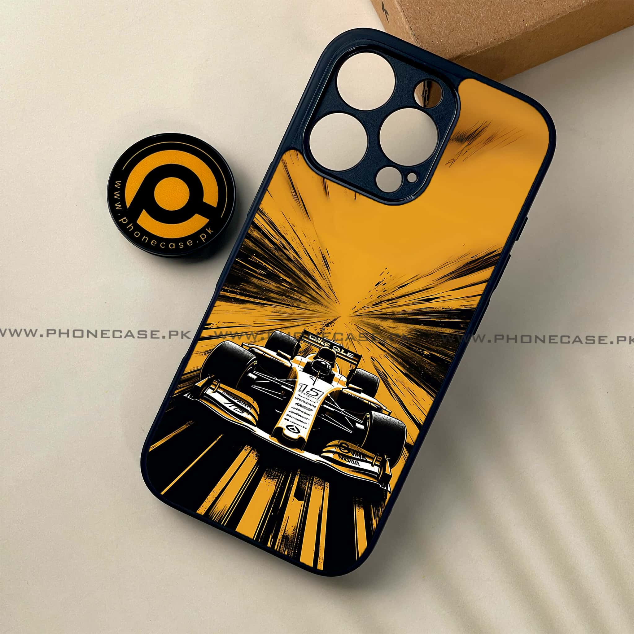 iPhone 16 Pro - Formula 1 Design - Premium Printed Glass soft Bumper shock Proof Case