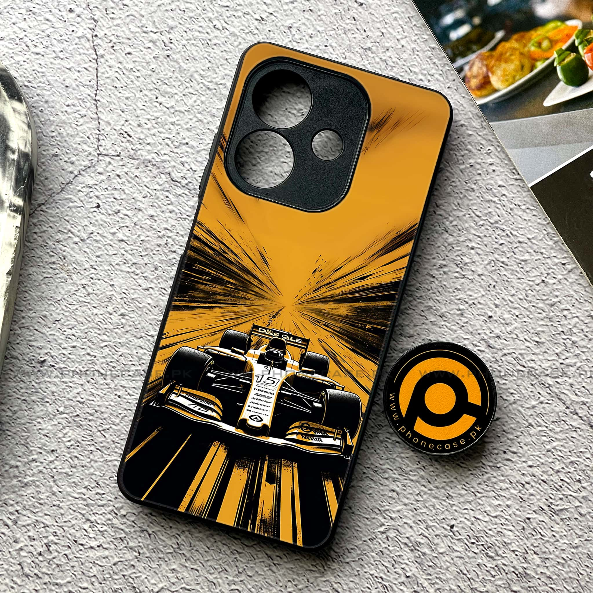 Oppo A3x - Formula 1 Design - Premium Printed Glass soft Bumper shock Proof Case