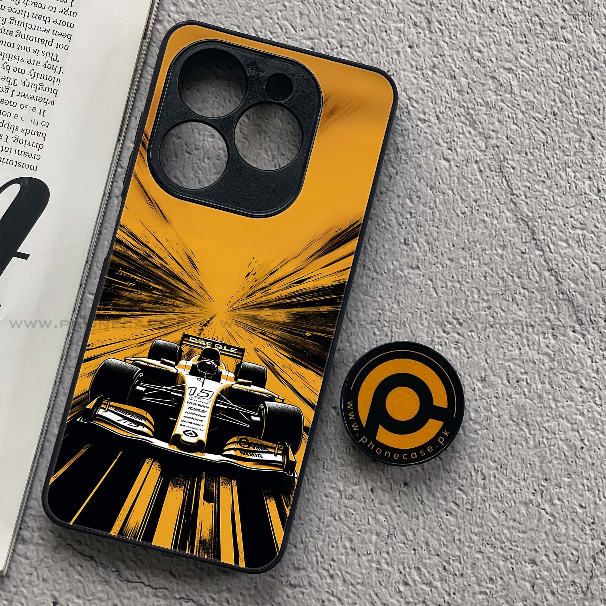 Infinix Smart 8 - Formula 1 Design Series - Premium Metal Printed soft Bumper shock Proof Case