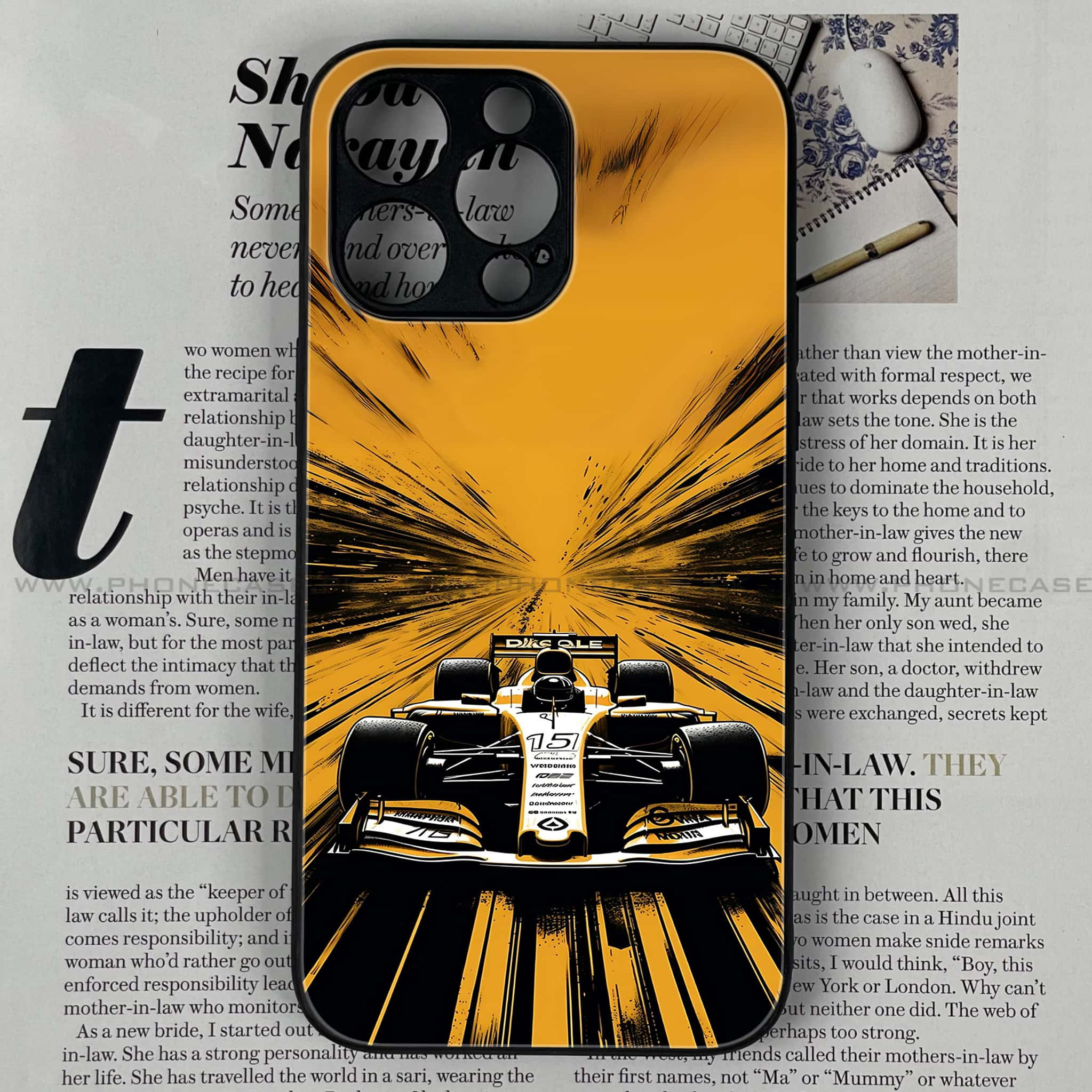 iPhone 16 Pro Max - Formula 1 Design - Premium Printed Glass soft Bumper shock Proof Case