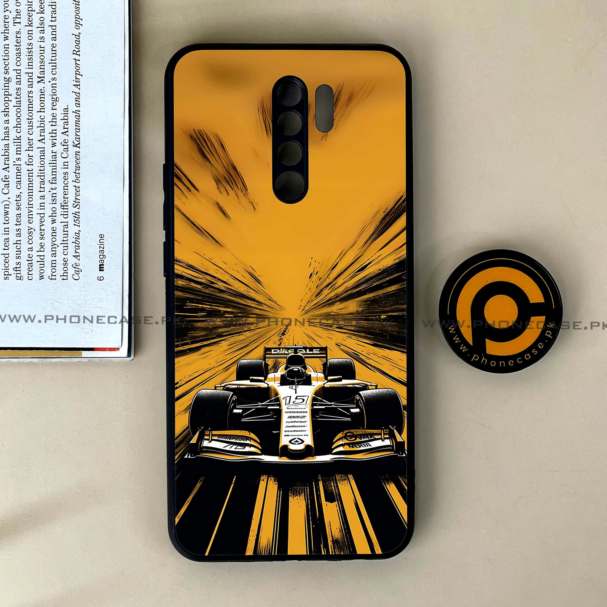 Xiaomi Redmi 9 - Formula 1 Design Series - Premium Printed Glass soft Bumper shock Proof Case