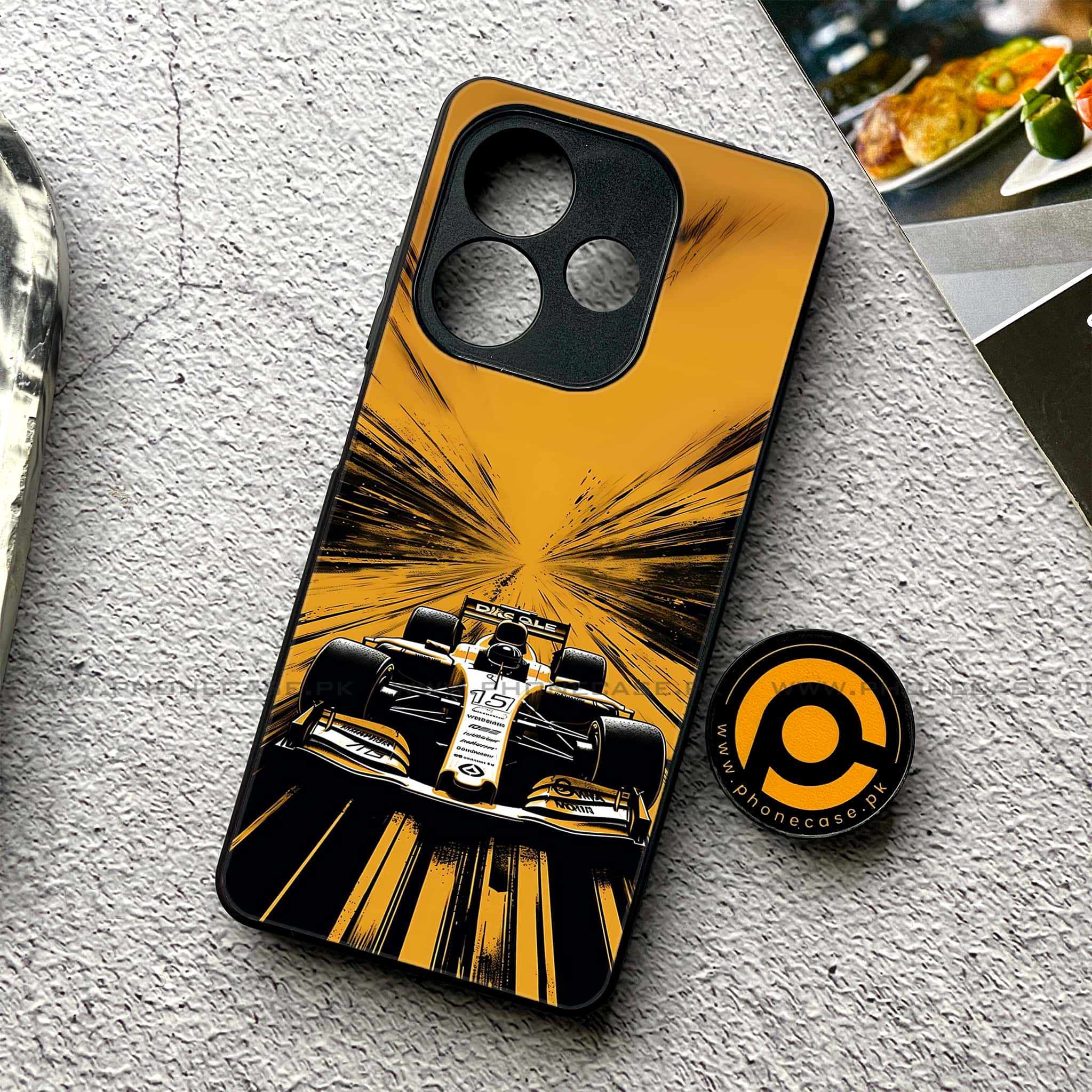 Oppo A5 Pro - Formula 1 Design - Premium Metal Printed soft Bumper shock Proof Case