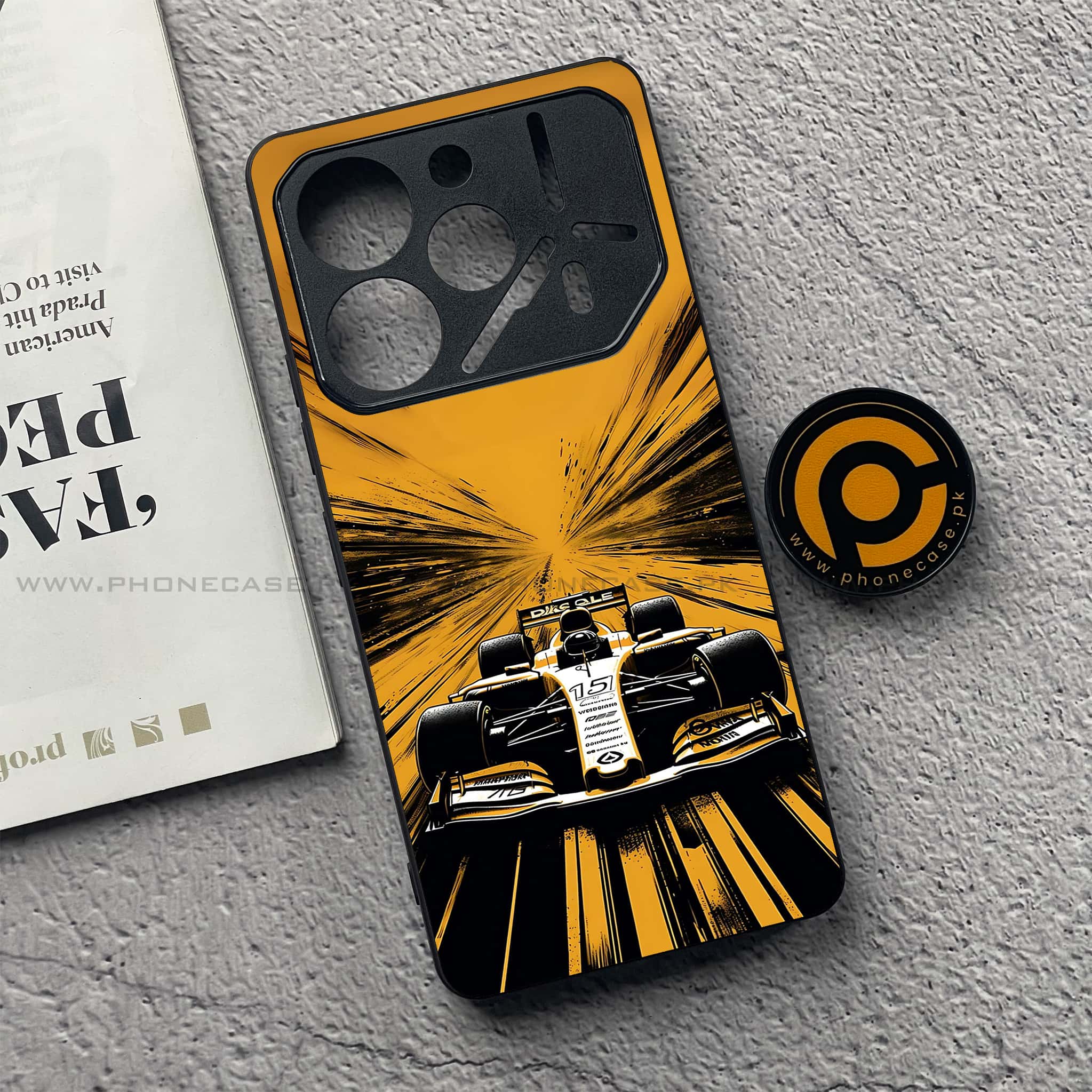 Tecno Pova 6 Pro - Formula 1 Design Series - Premium Printed Glass soft Bumper shock Proof Case
