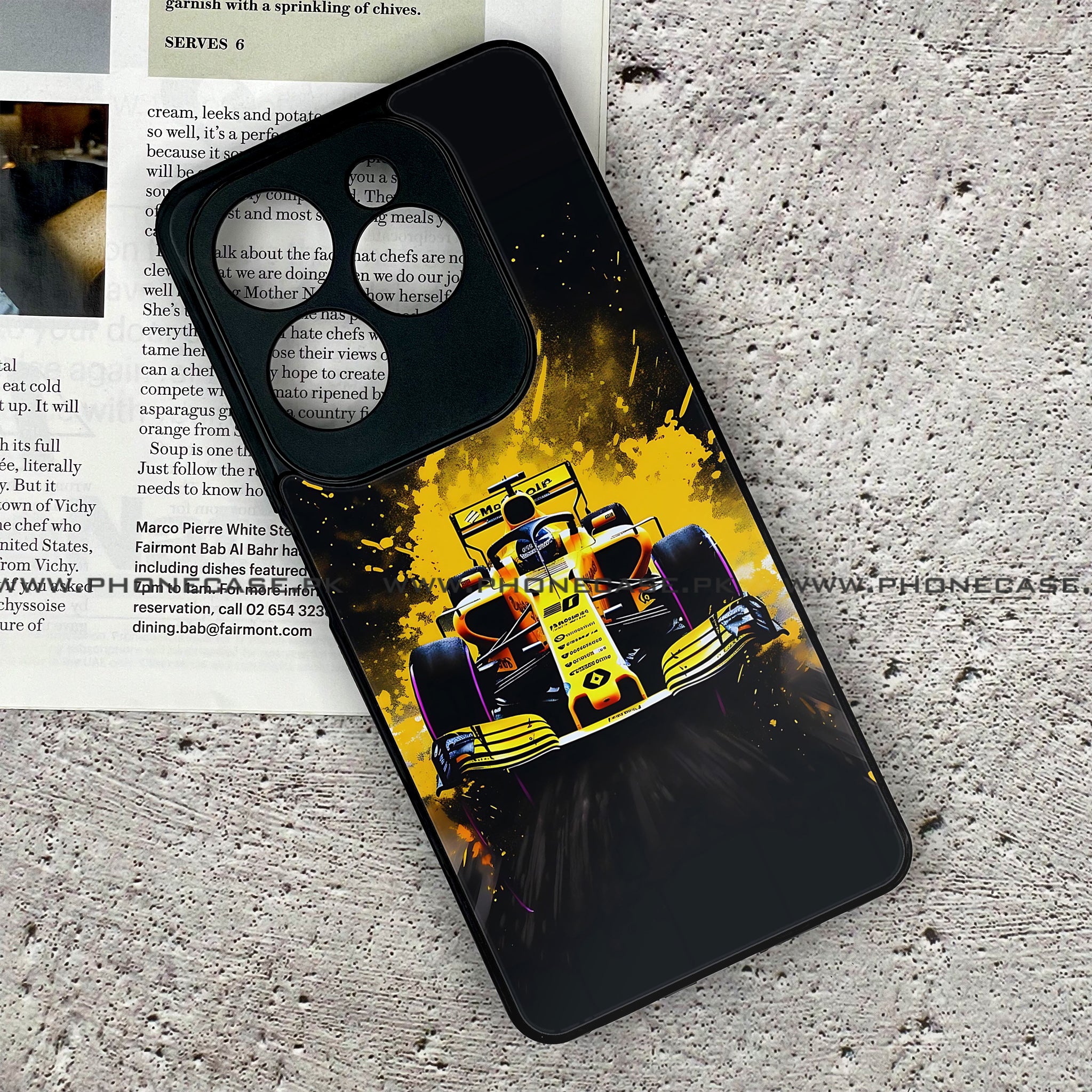 Infinix Hot 40 - Formula 1 Design Series - Premium Metal Printed soft Bumper Shock Proof Case