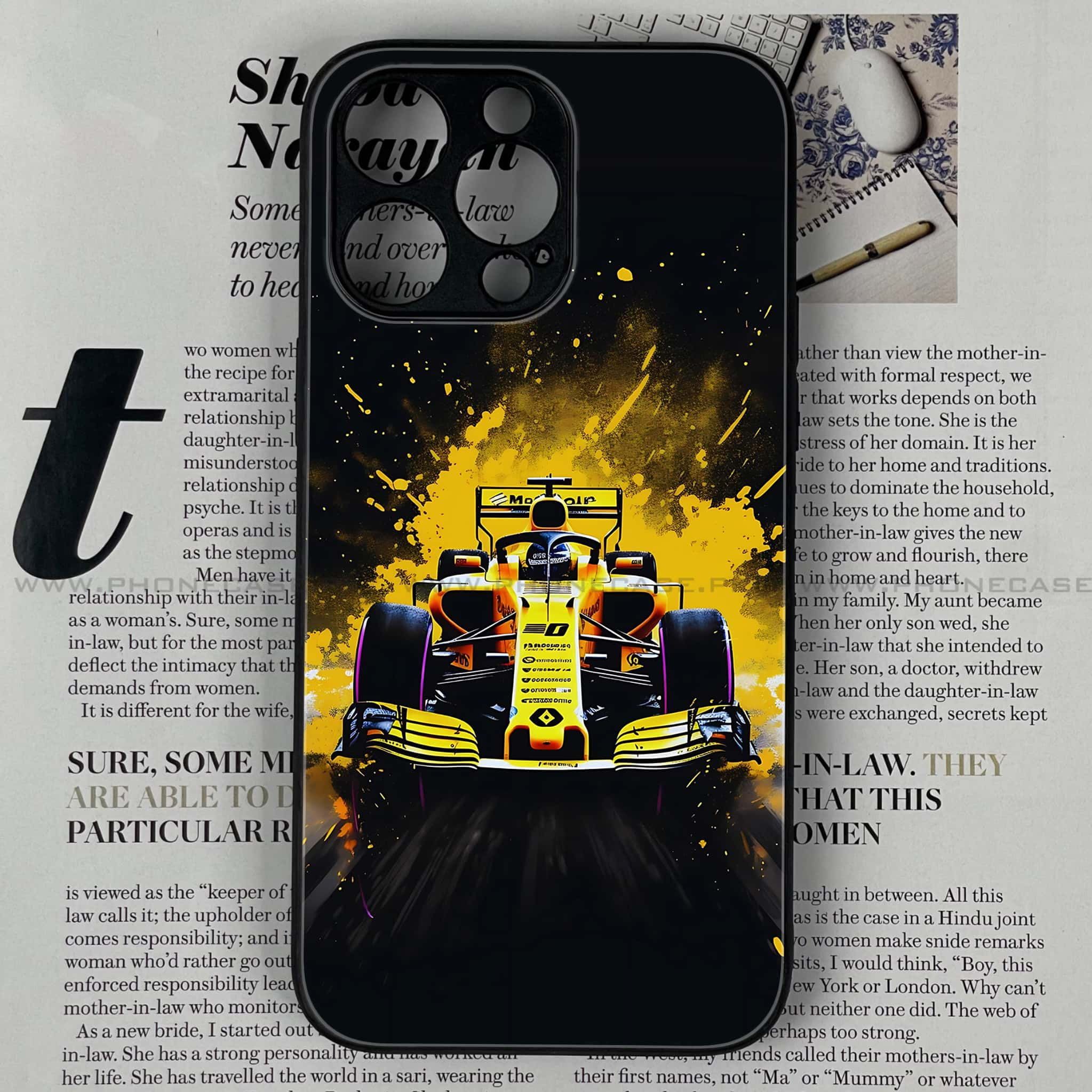 iPhone 16 Pro Max - Formula 1 Design - Premium Printed Glass soft Bumper shock Proof Case