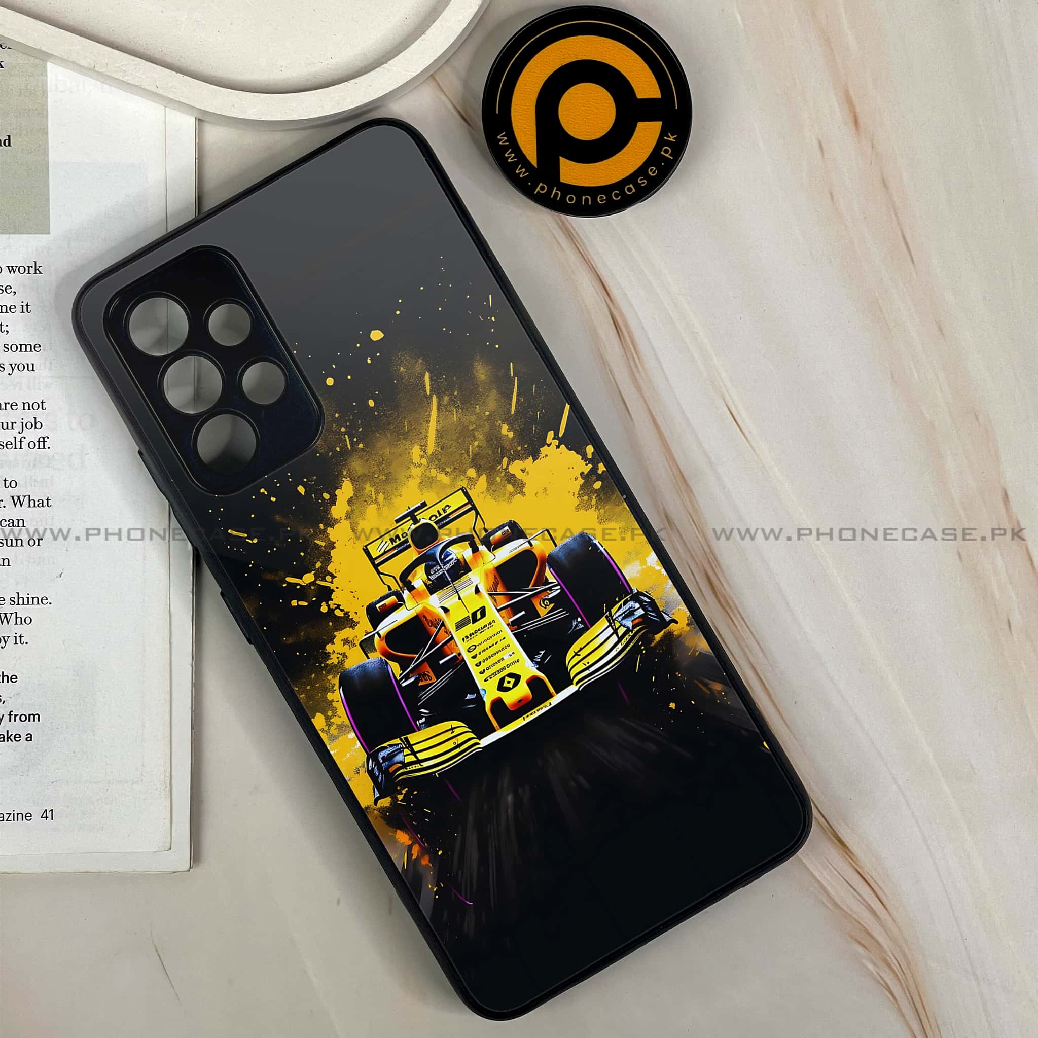 Galaxy A32 - Formula 1 Design Series - Premium Printed Glass soft Bumper shock Proof Case