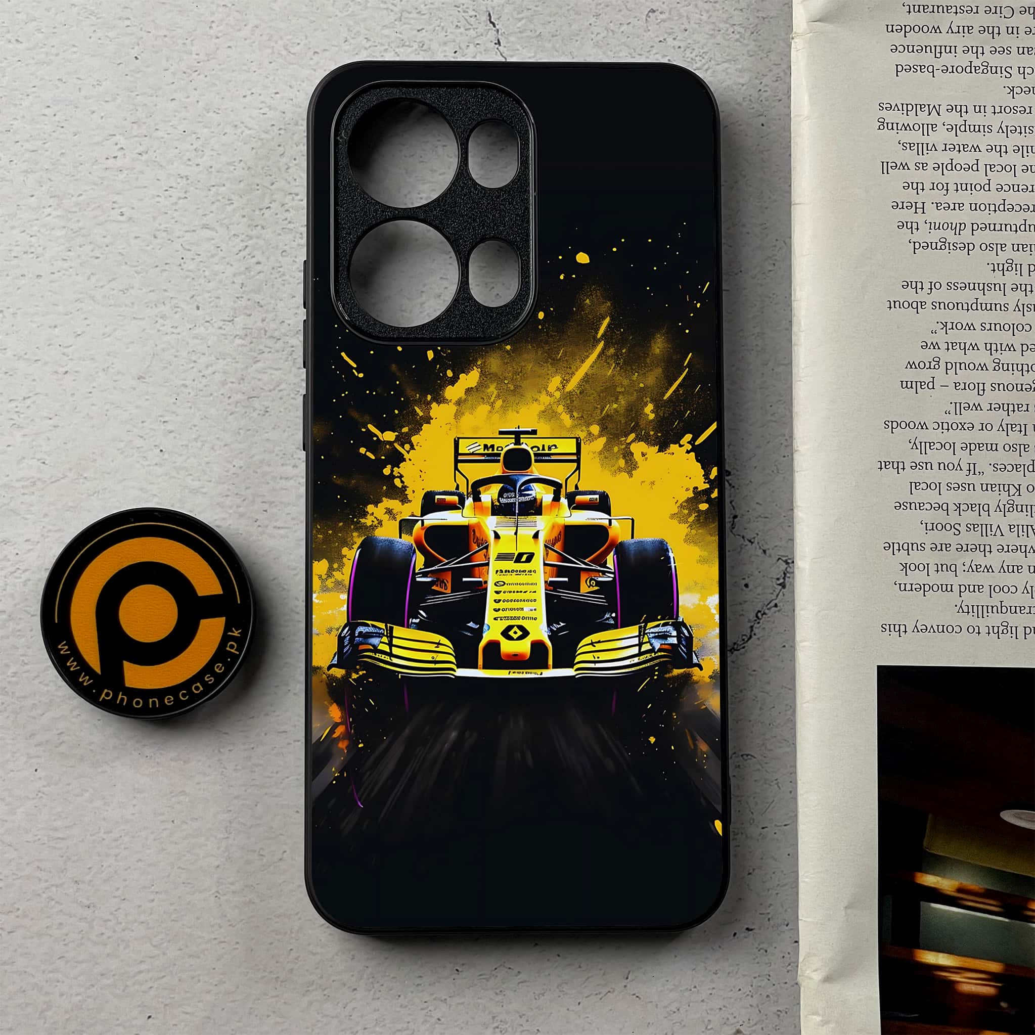 Oppo Reno 13 Pro - Formula 1 Design - Premium Metal Printed Soft Bumper Shockproof Case