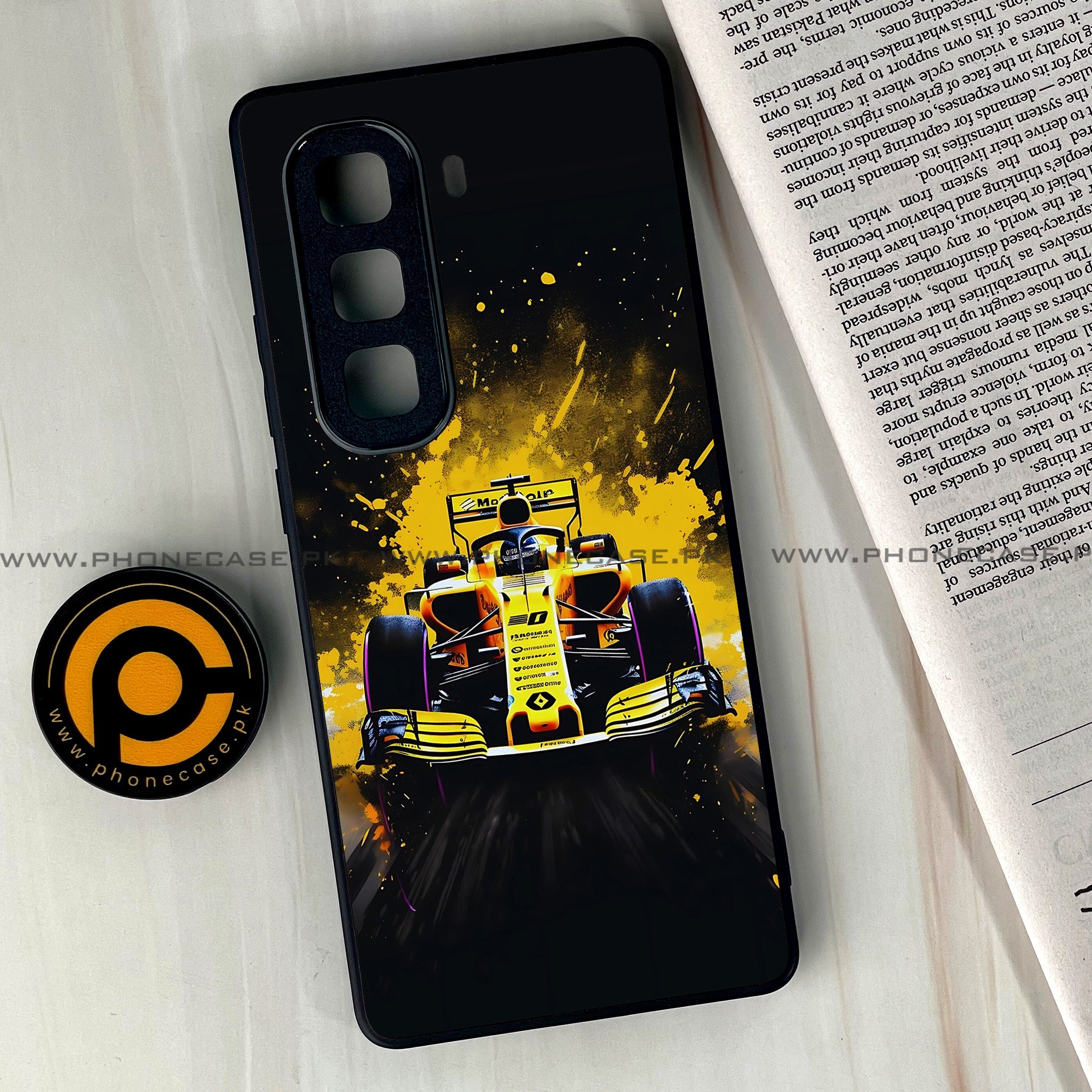 Infinix Hot 60 Pro Plus - Formula 1 Design Series - Premium Metal Printed soft Bumper shock Proof Case