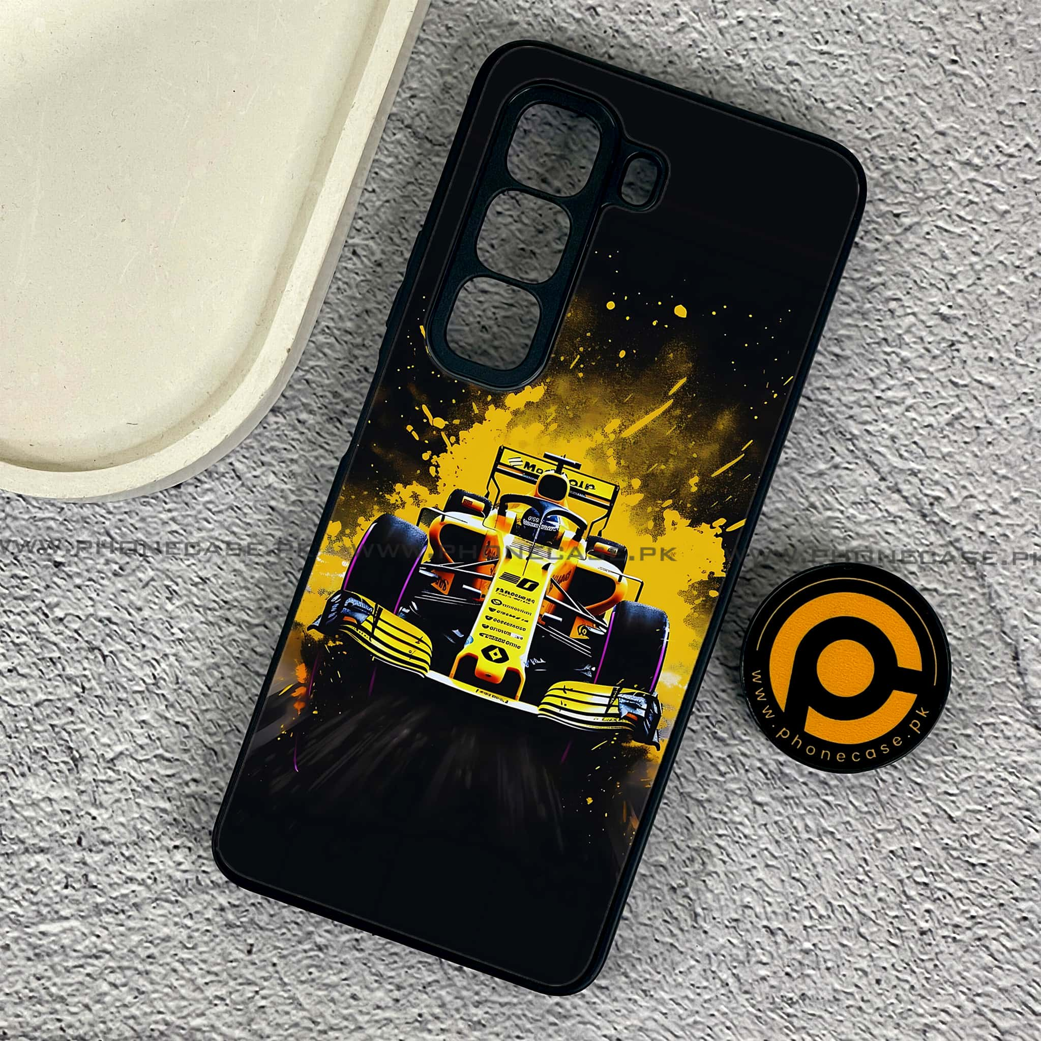 Infinix Hot 50 Pro - Formula 1 Design Series - Premium Printed Glass soft Bumper shock Proof Case