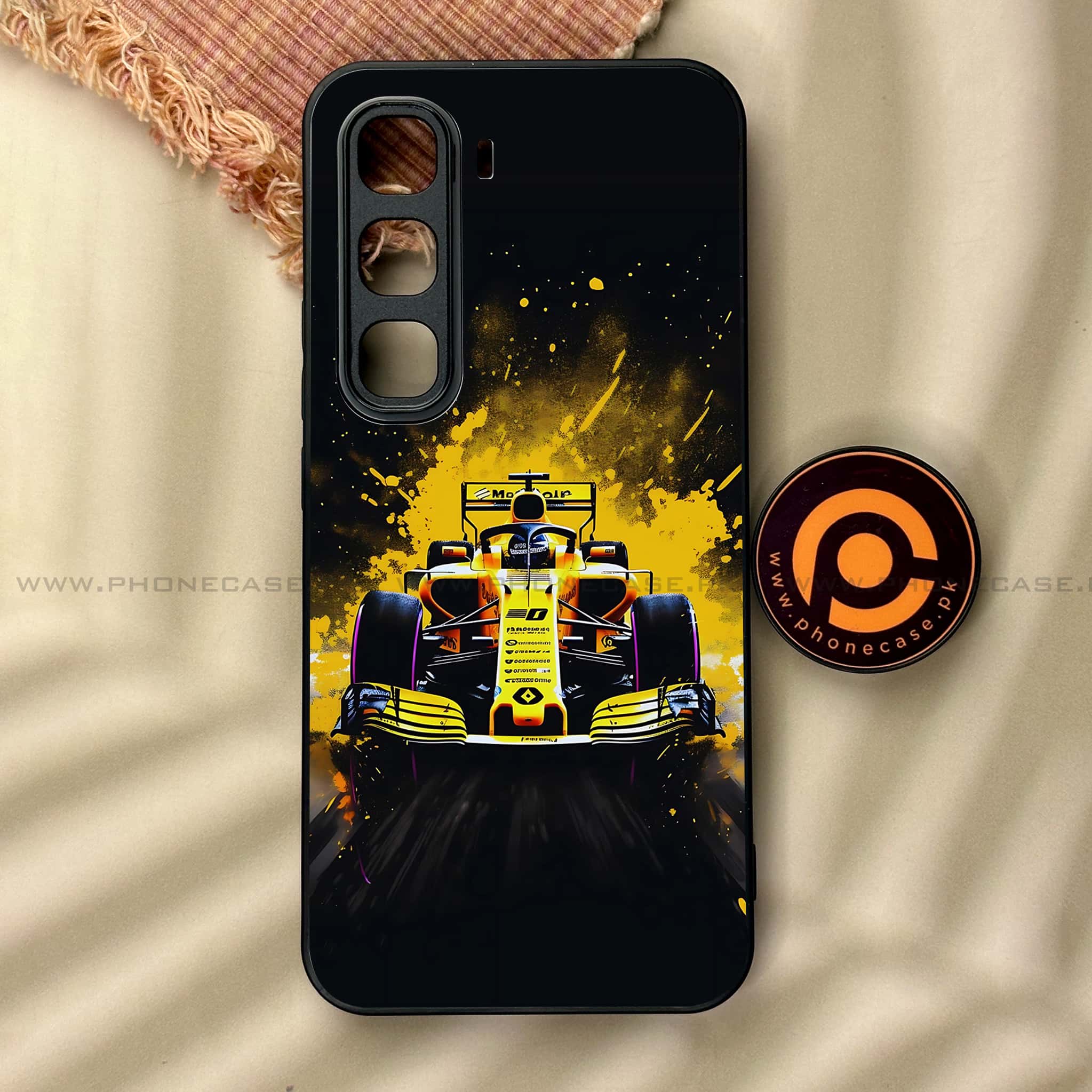 Infinix Hot 60 Pro - Formula 1 Design Series - Premium Metal Printed soft Bumper shock Proof Case