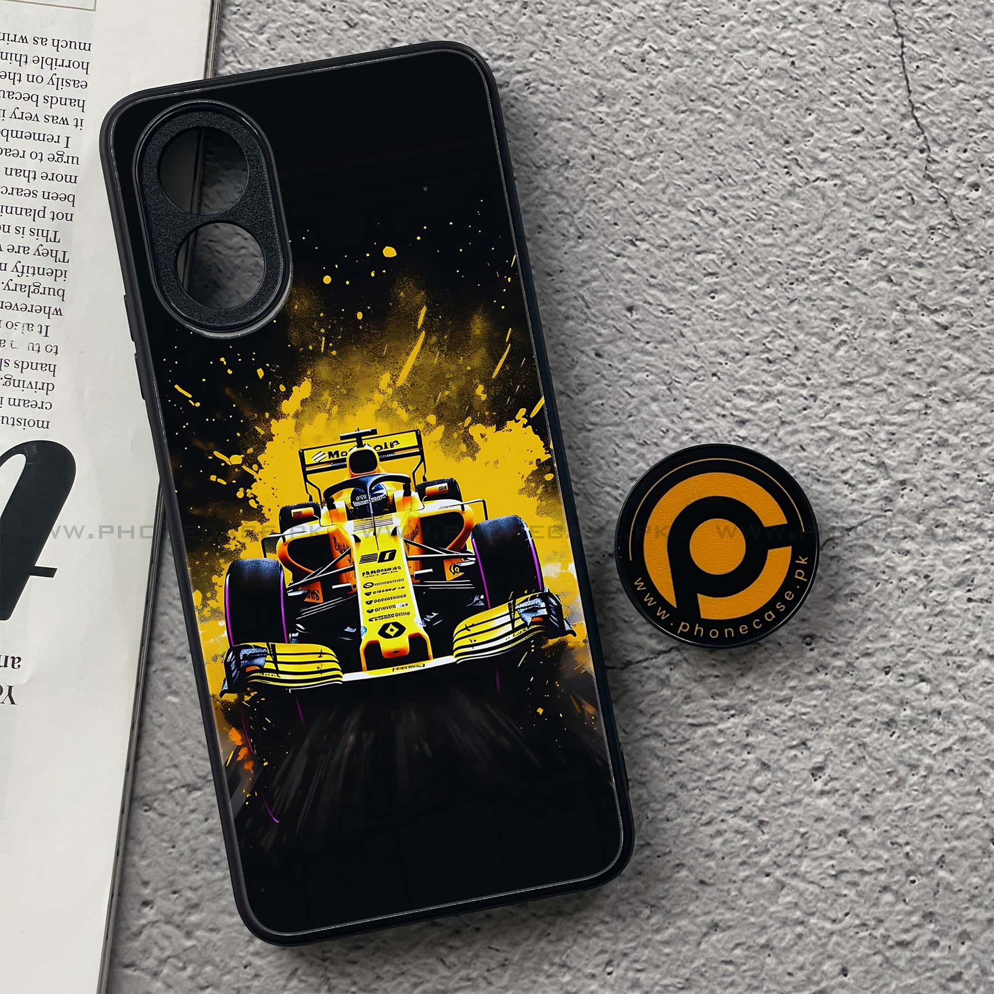 Oppo A18 4G - Formula 1 Design Series - Premium Metal  Printed soft Bumper shock Proof Case