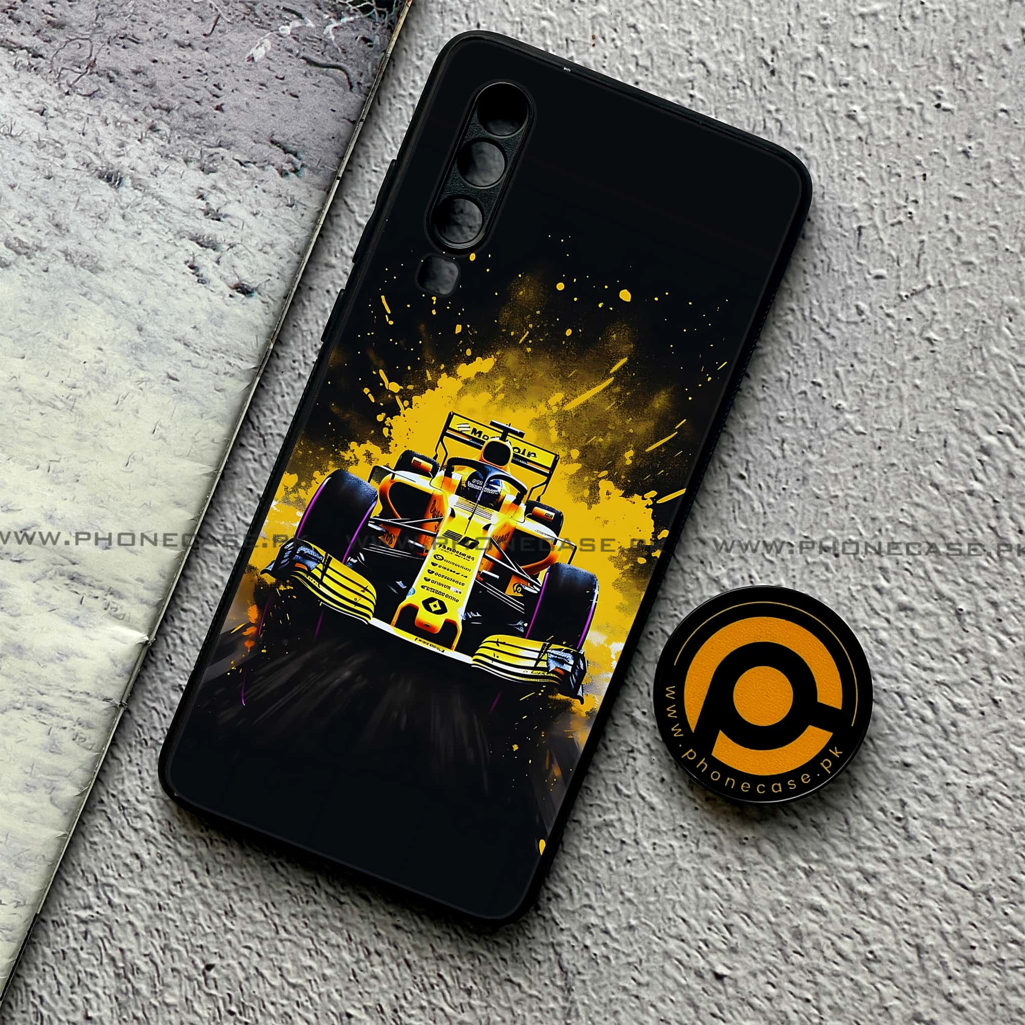 Huawei P30 - Formula 1 Design - Premium Printed Glass soft Bumper shock Proof Case