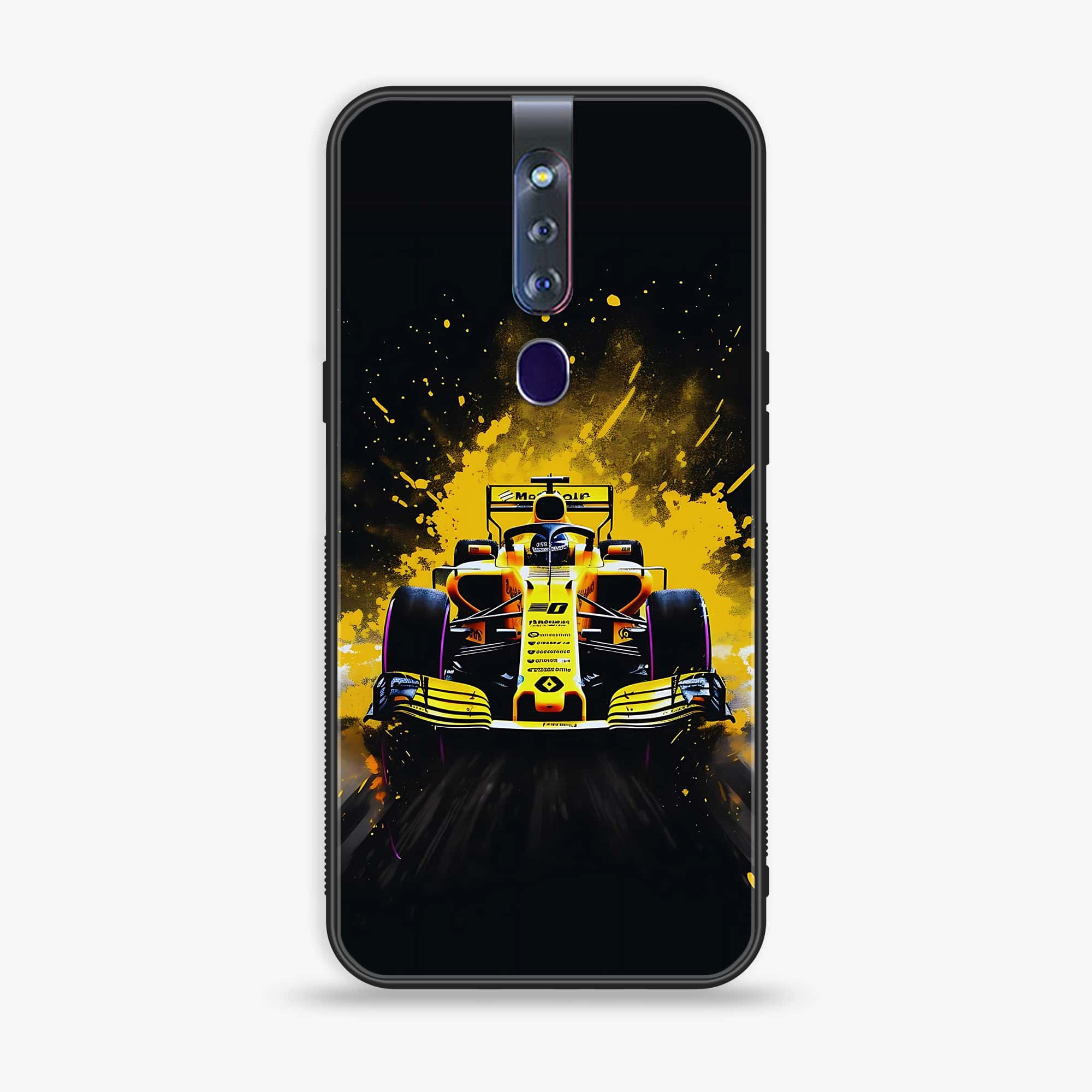 Oppo F11 Pro  Formula 1 Design Series Premium Printed Glass soft Bumper shock Proof Case